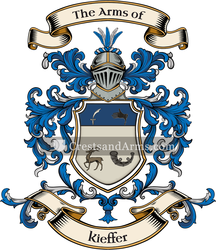 The Kieffer coat of arms, drawn from the recorded blazon
