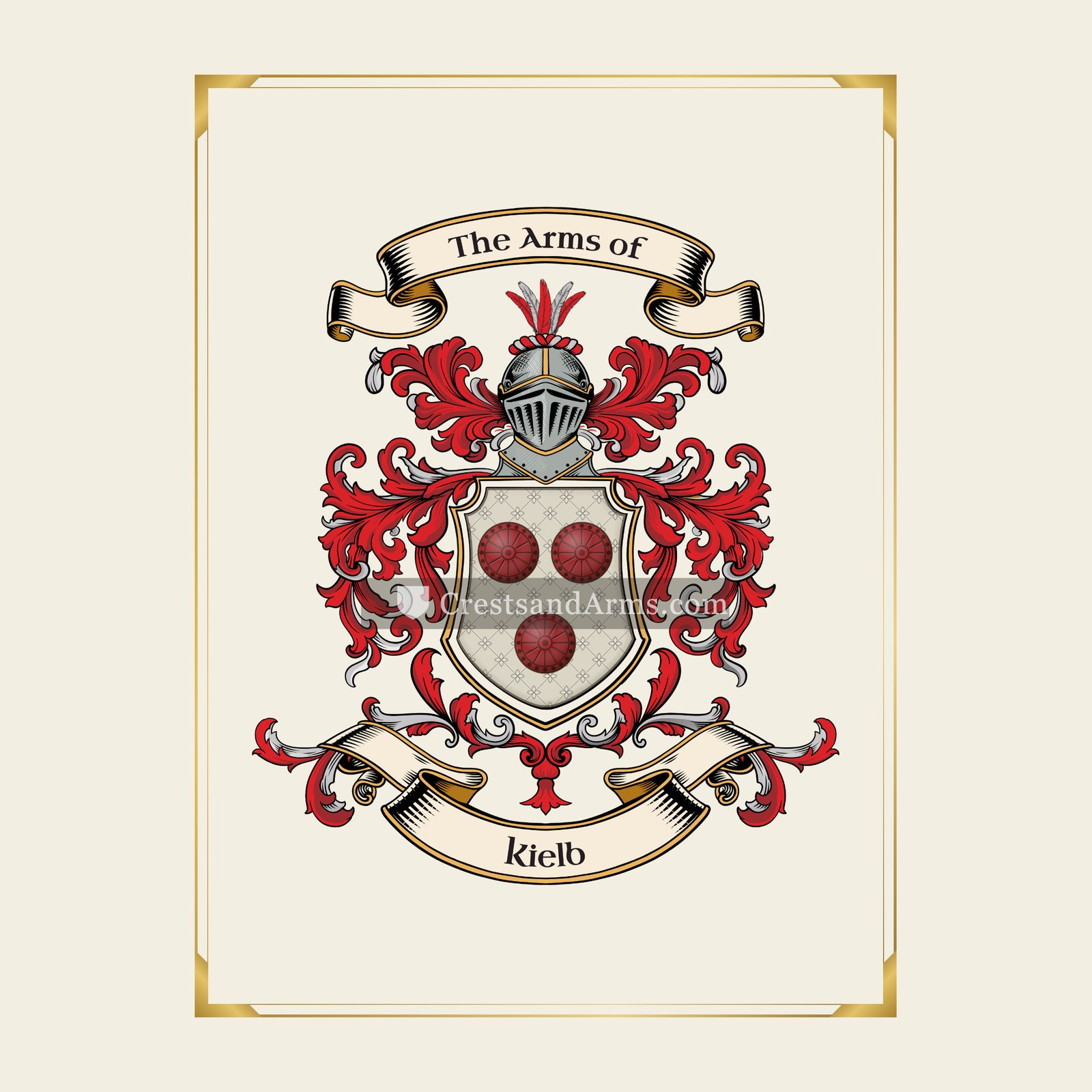 With gold border
