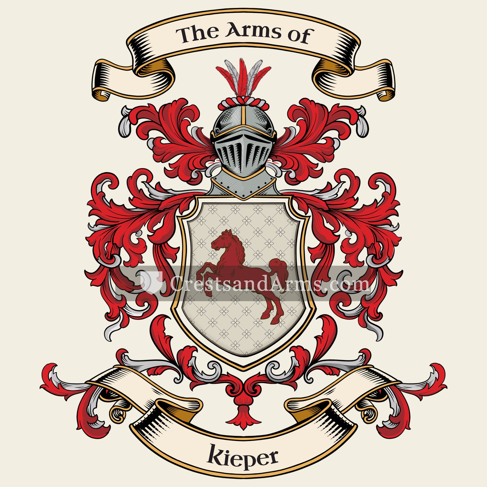 The Kieper coat of arms, drawn from the recorded blazon