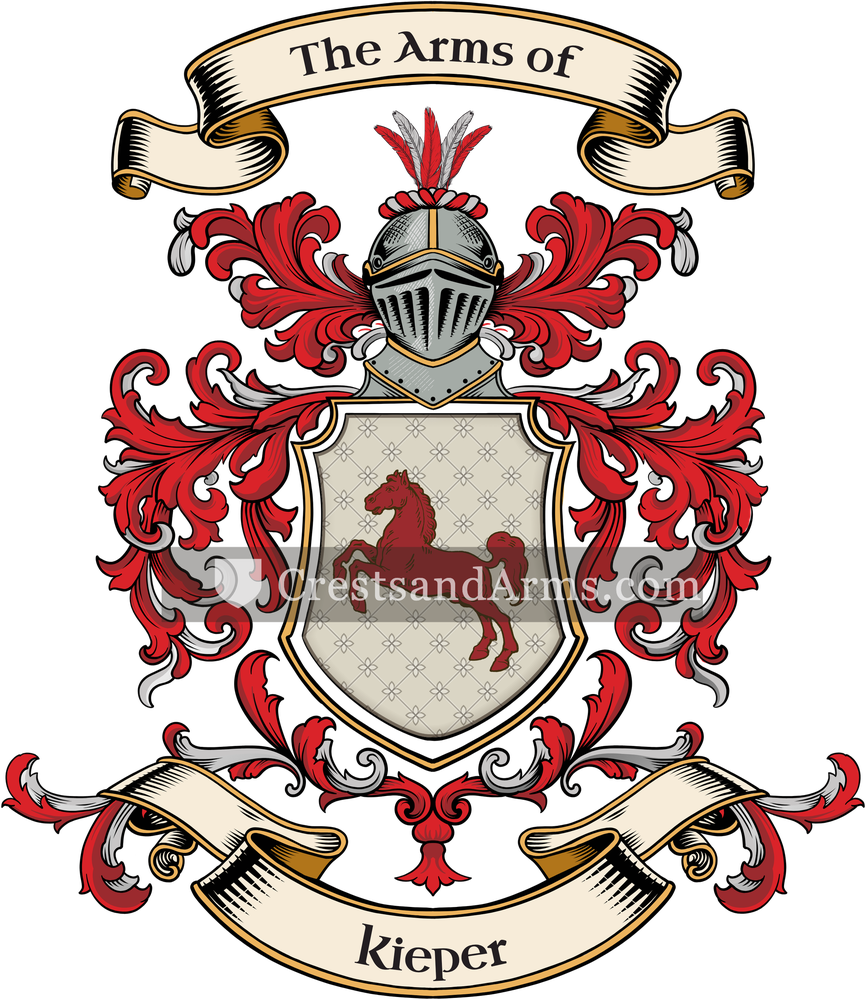 The Kieper coat of arms, drawn from the recorded blazon