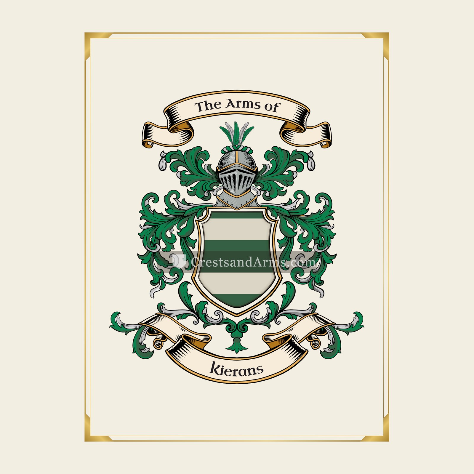 With gold border