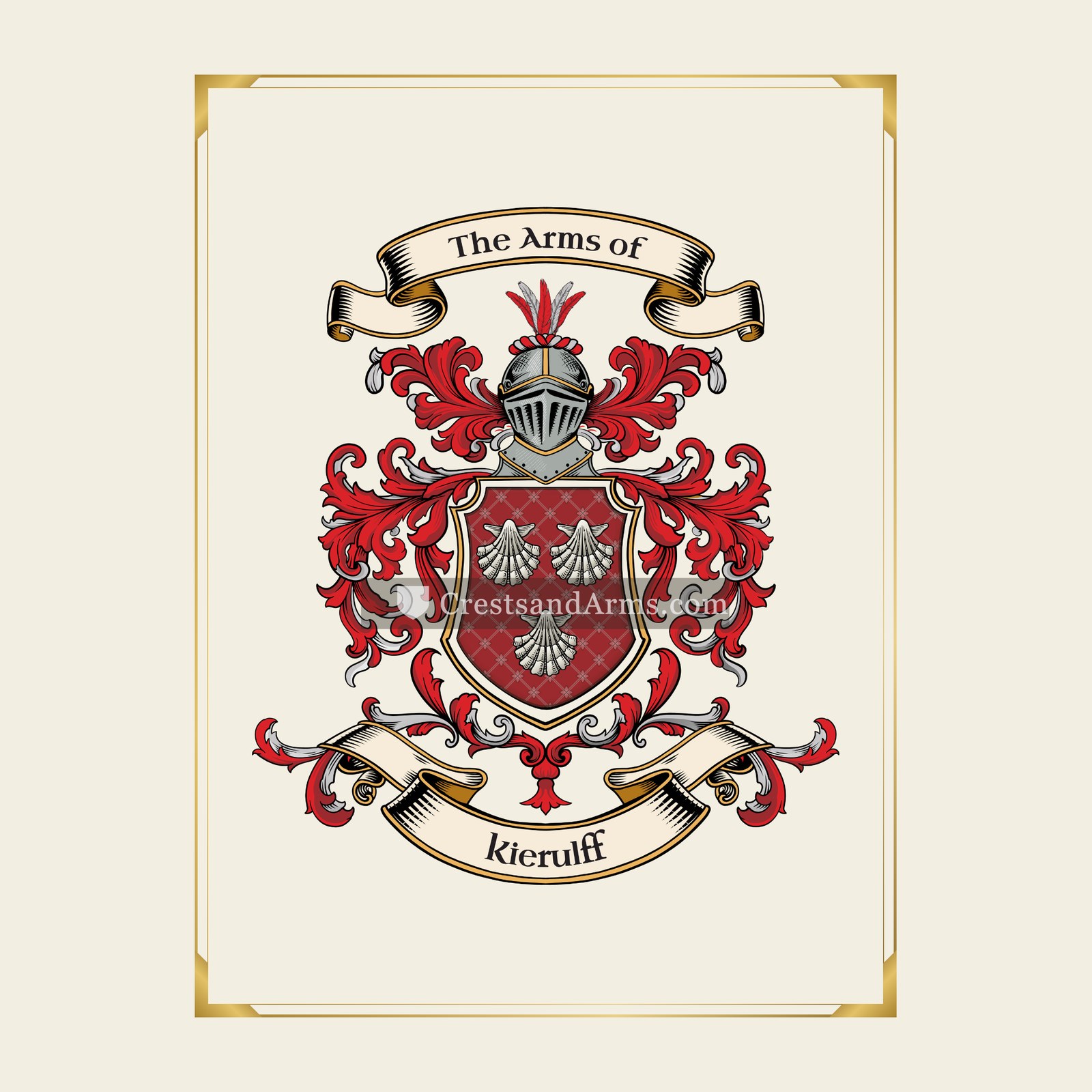 With gold border