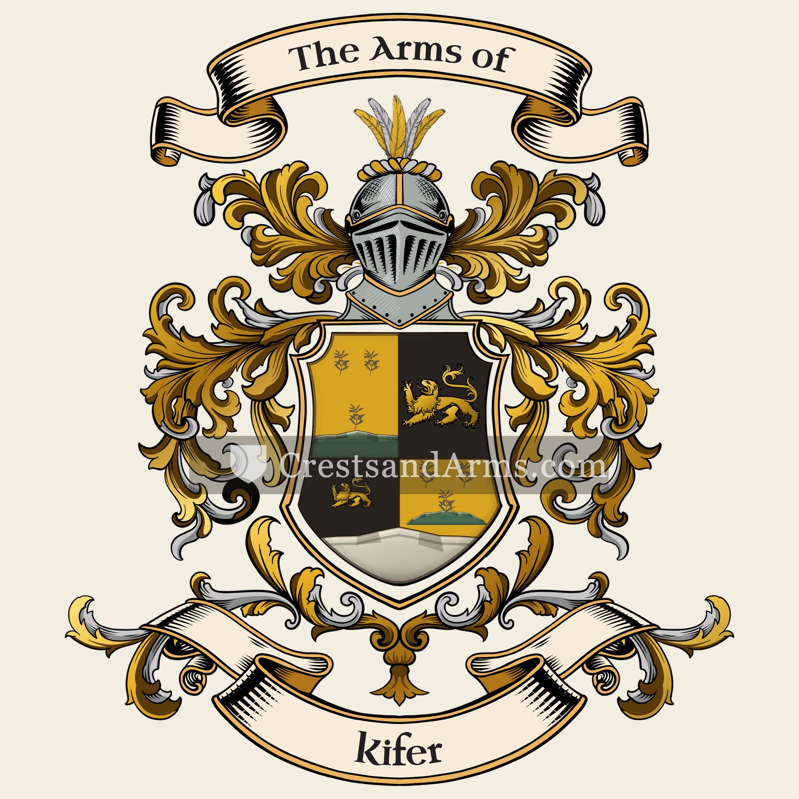 The Kifer coat of arms, drawn from the recorded blazon