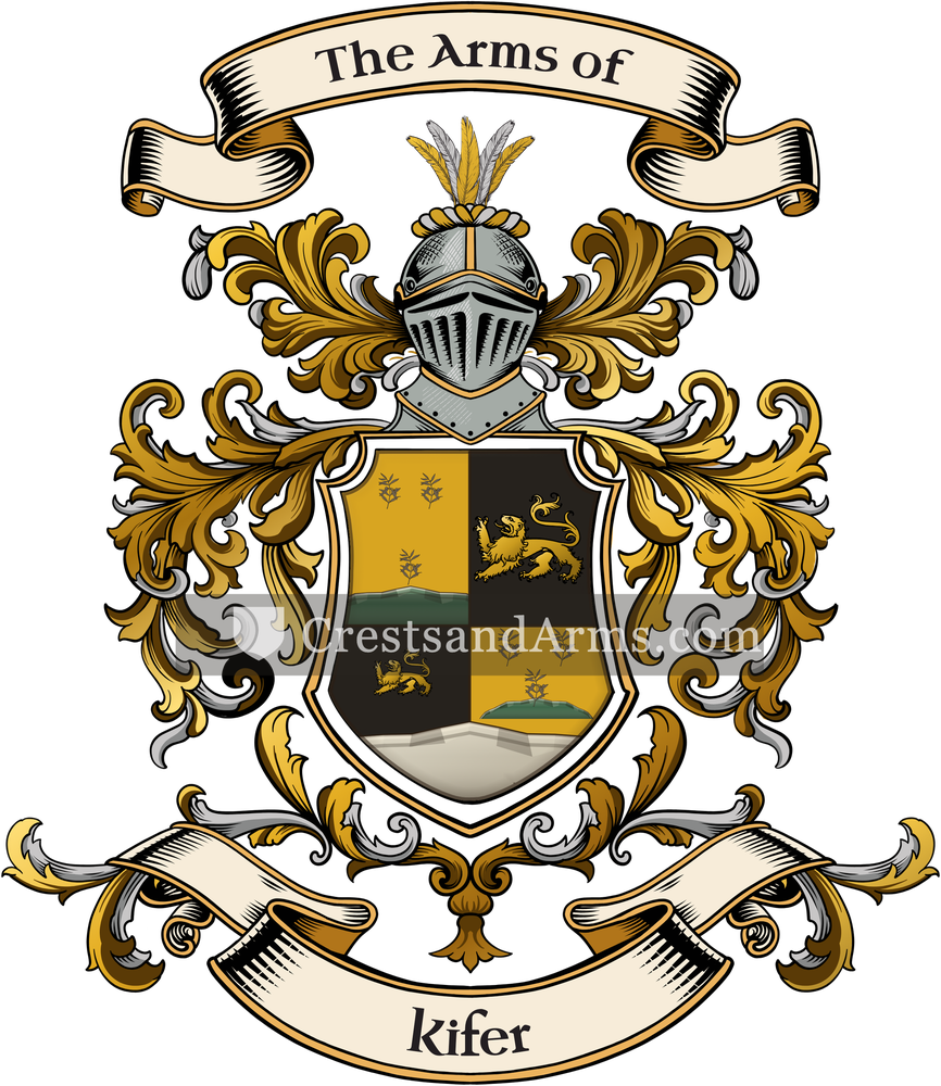 The Kifer coat of arms, drawn from the recorded blazon