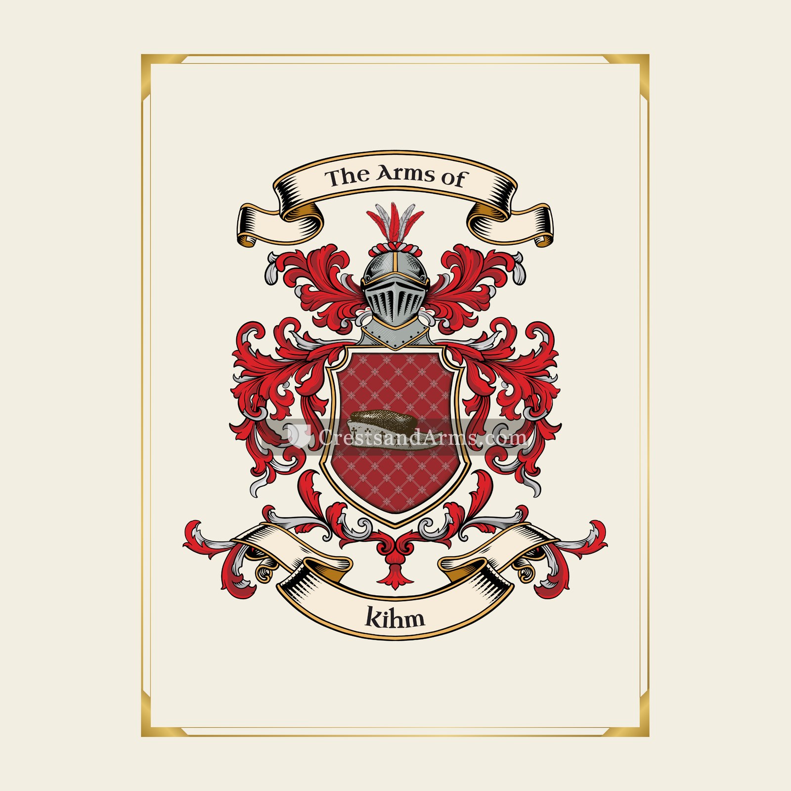 With gold border