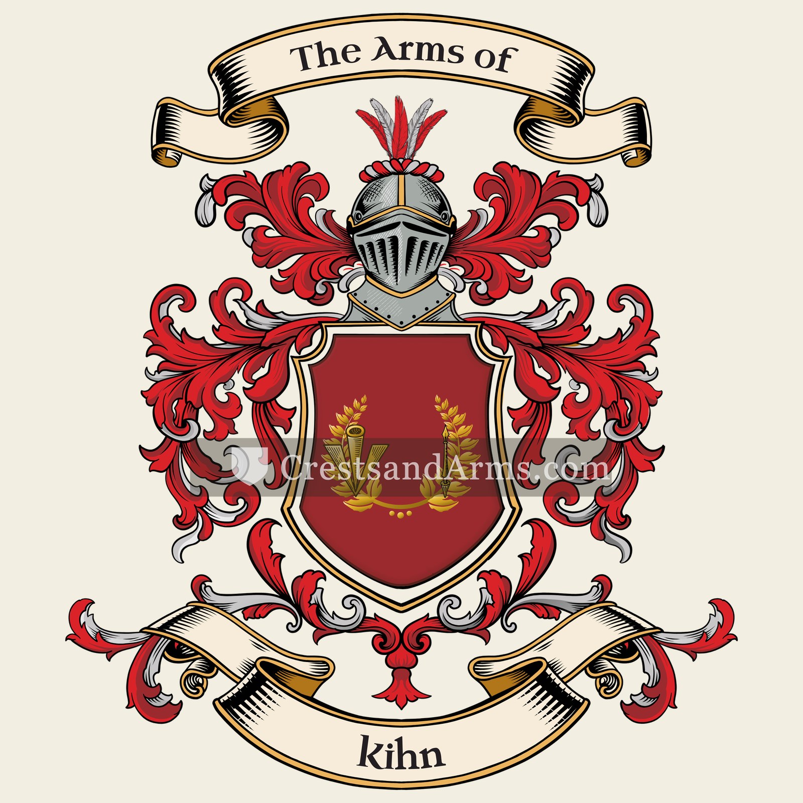 The Kihn coat of arms, drawn from the recorded blazon
