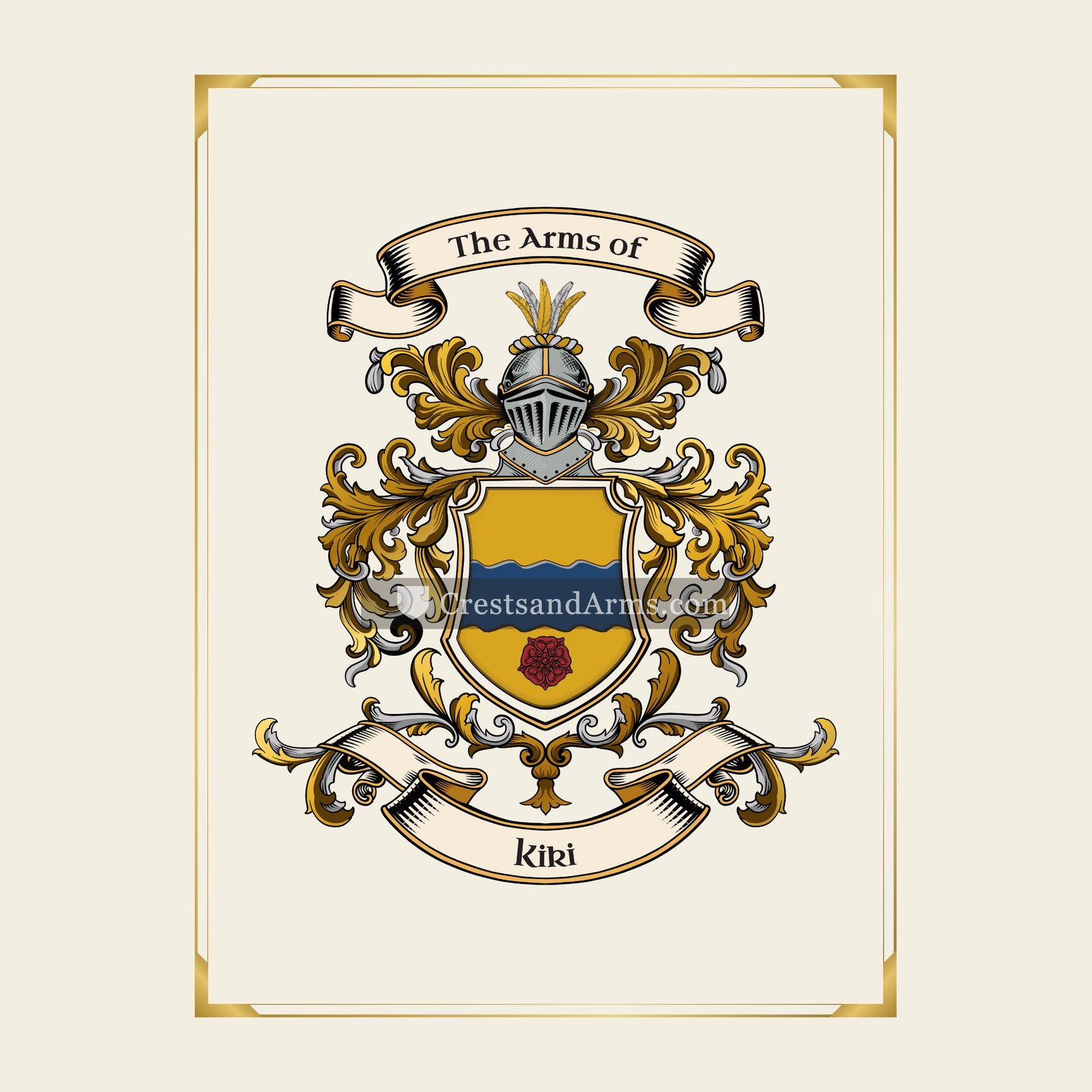 With gold border