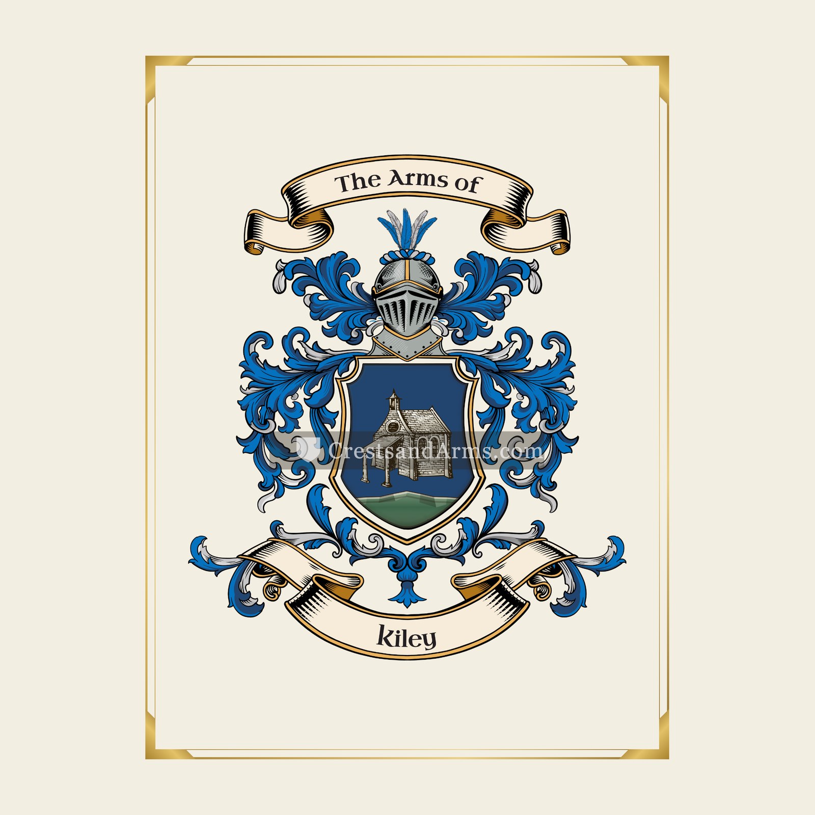 With gold border