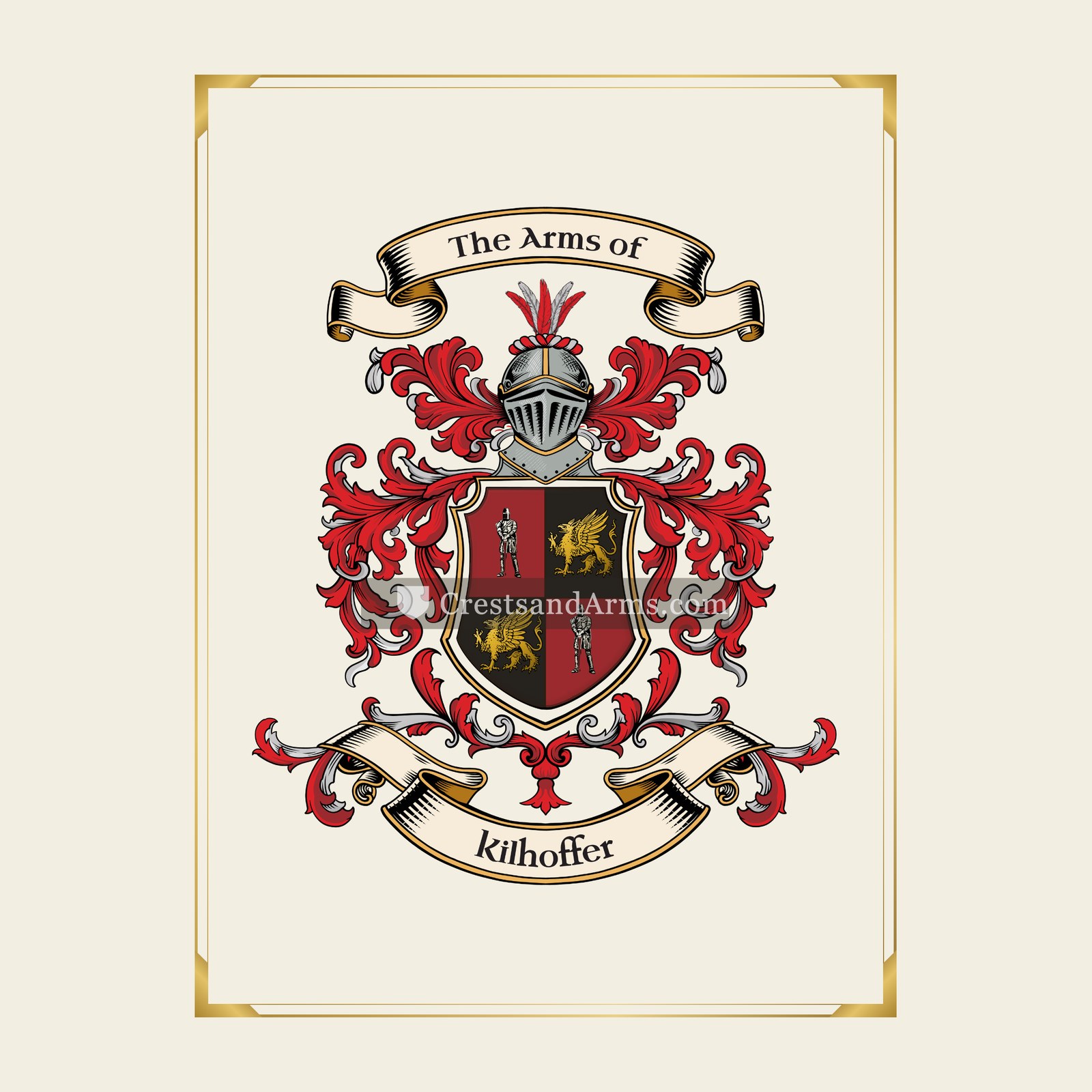 With gold border