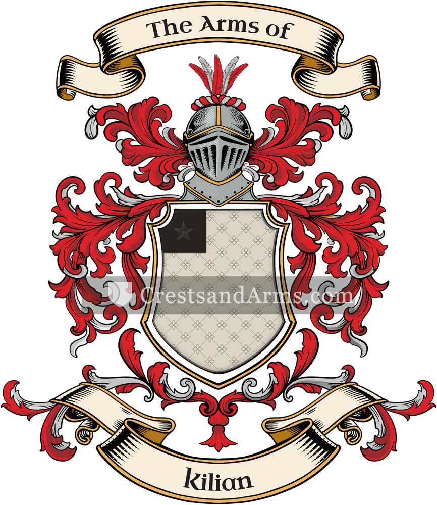 The Kilian coat of arms, drawn from the recorded blazon