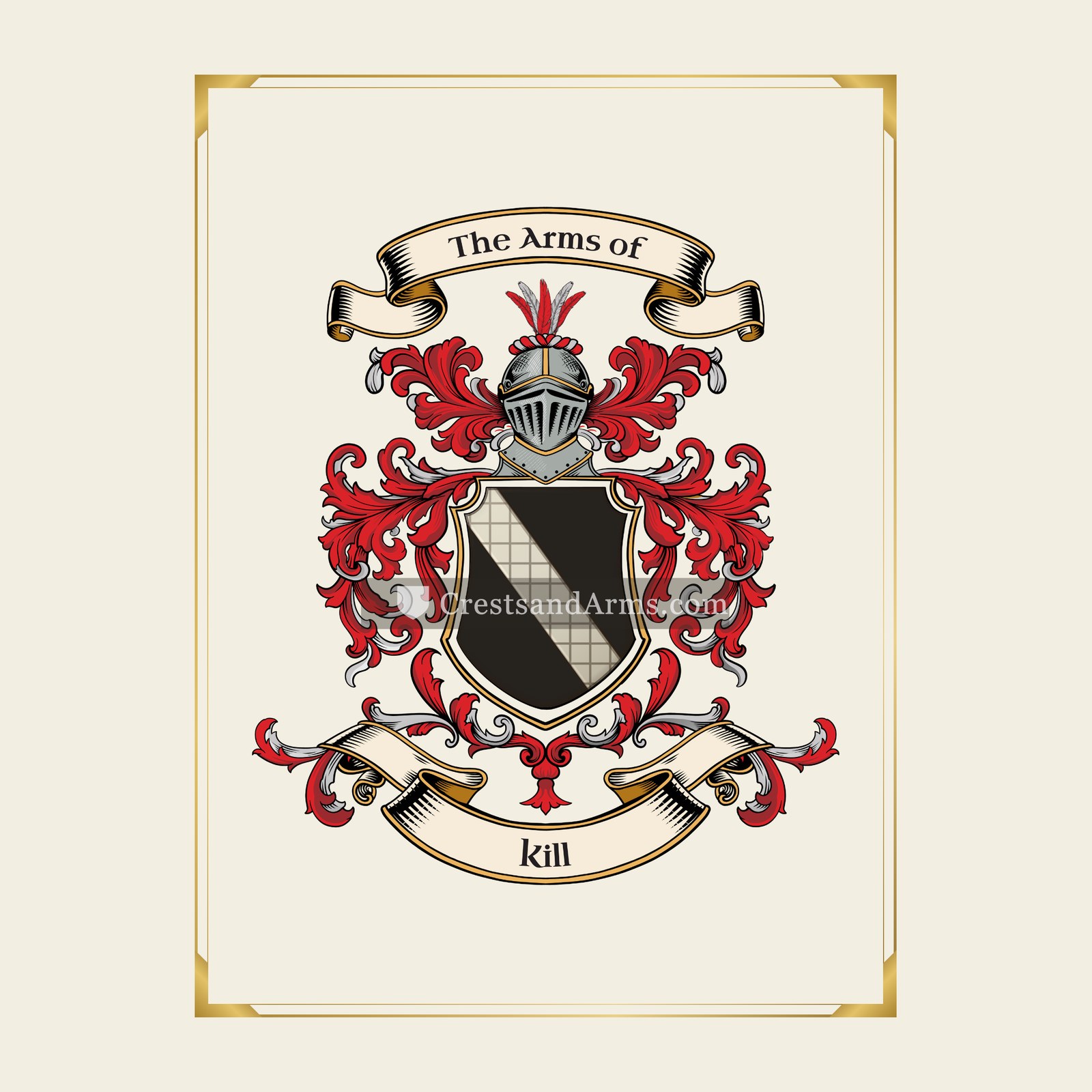 With gold border