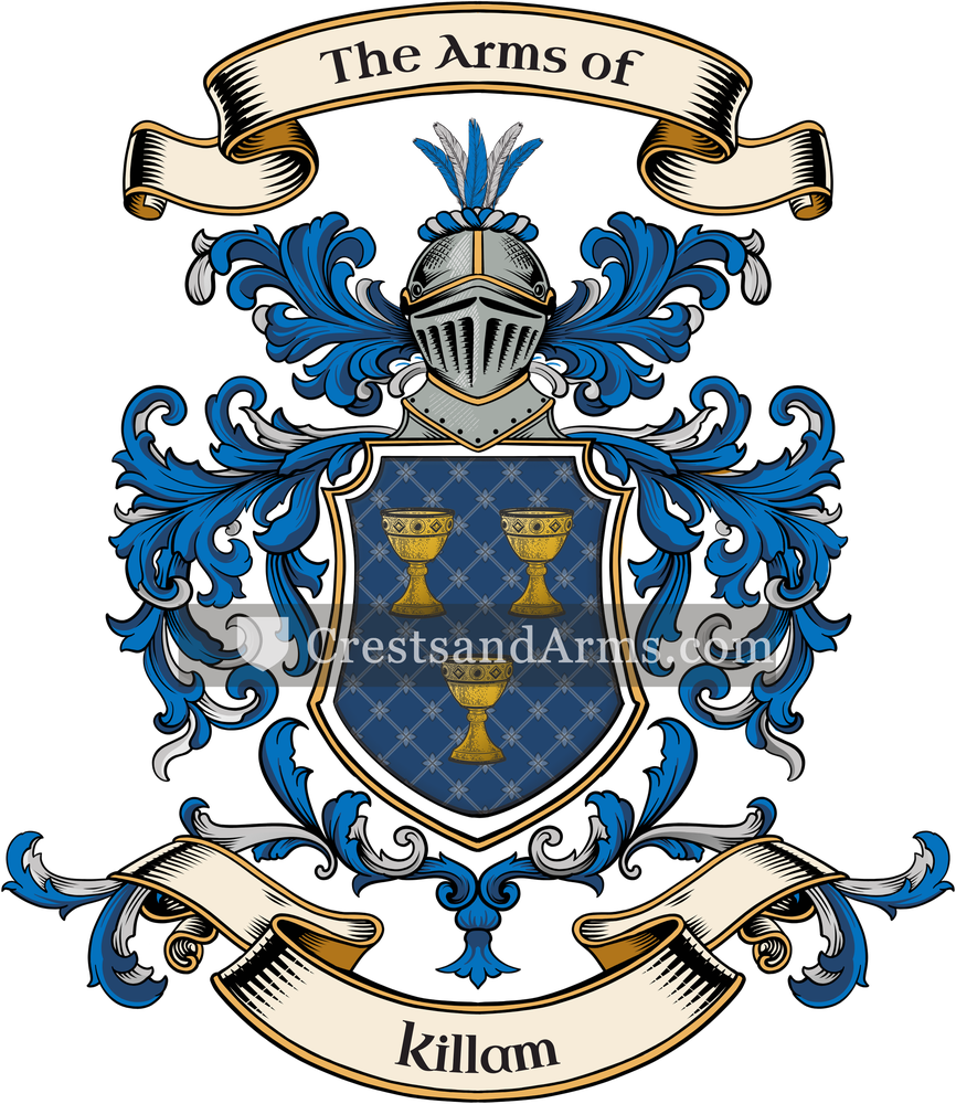 The Killam coat of arms, drawn from the recorded blazon