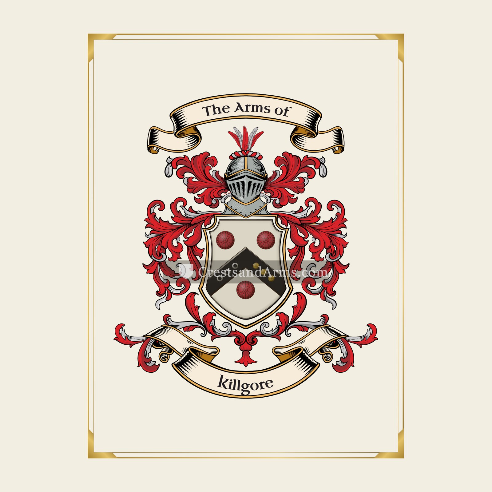 With gold border