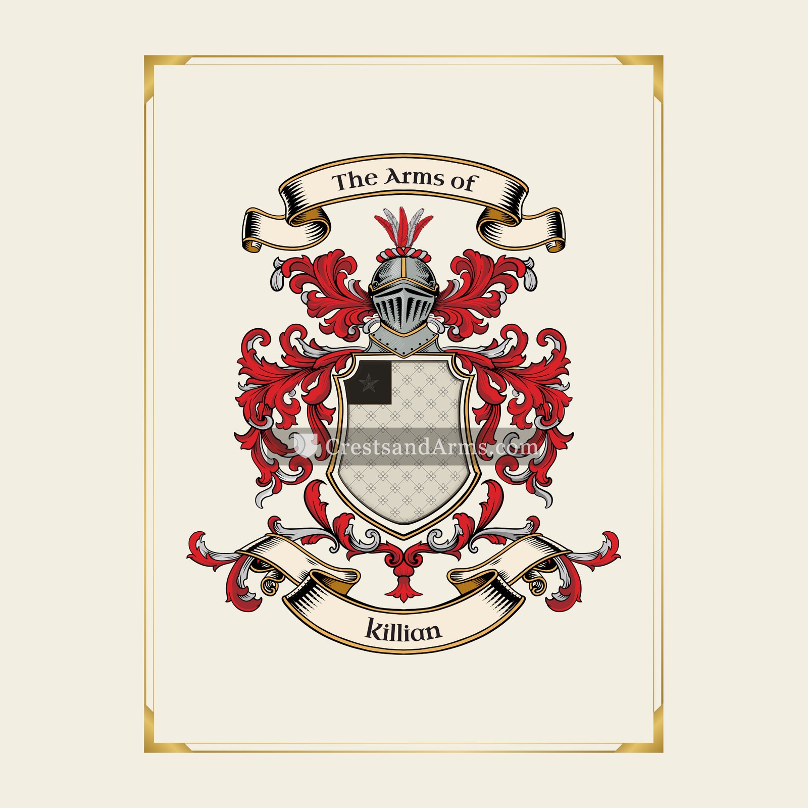 With gold border