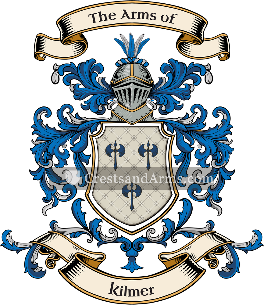 The Kilmer coat of arms, drawn from the recorded blazon