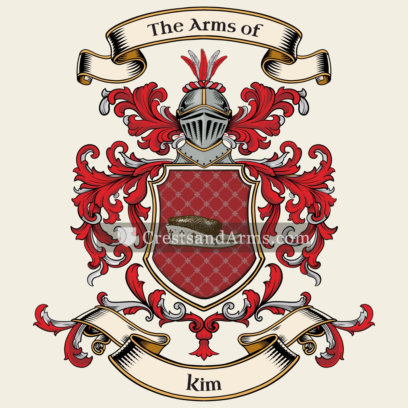 The Kim coat of arms, drawn from the recorded blazon