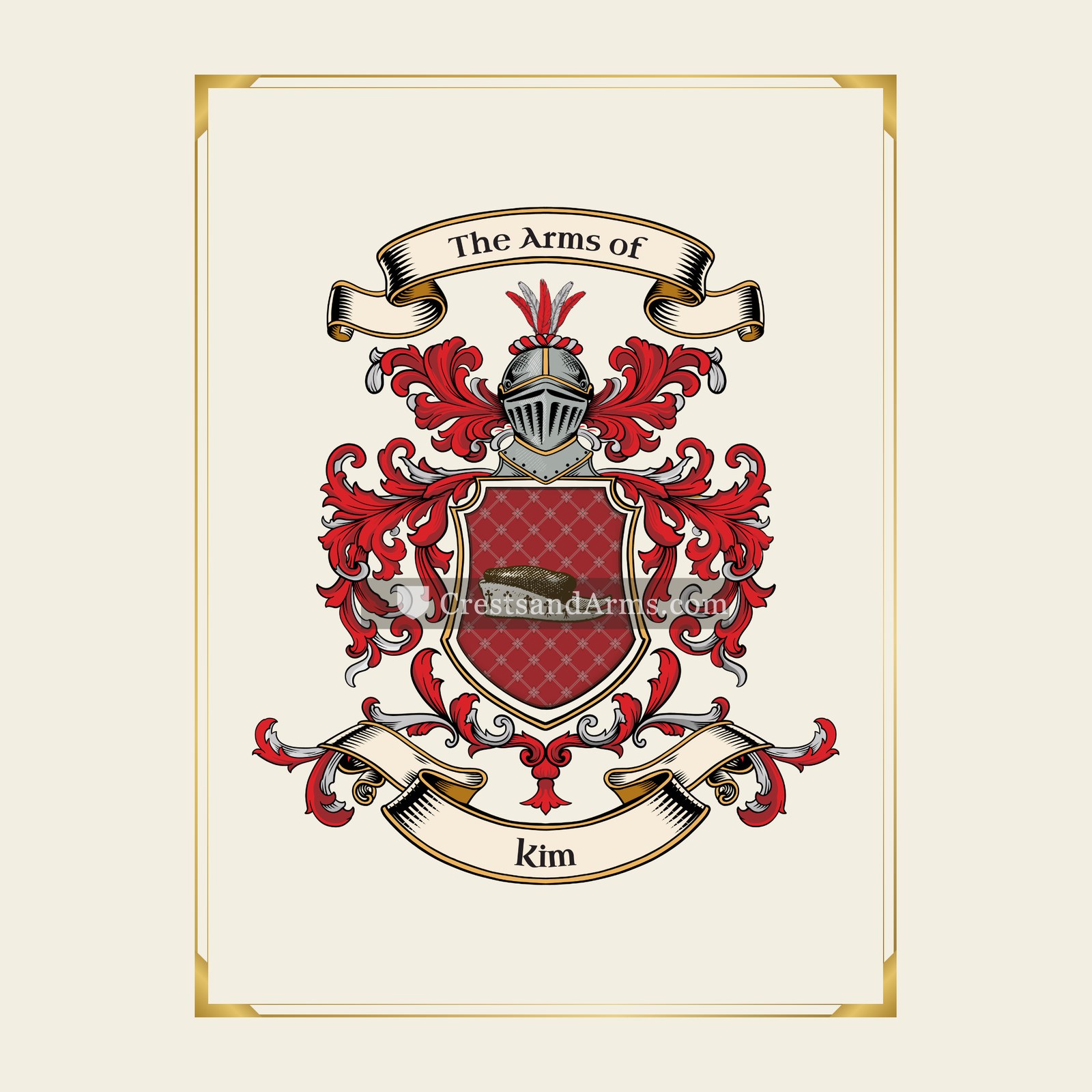 With gold border