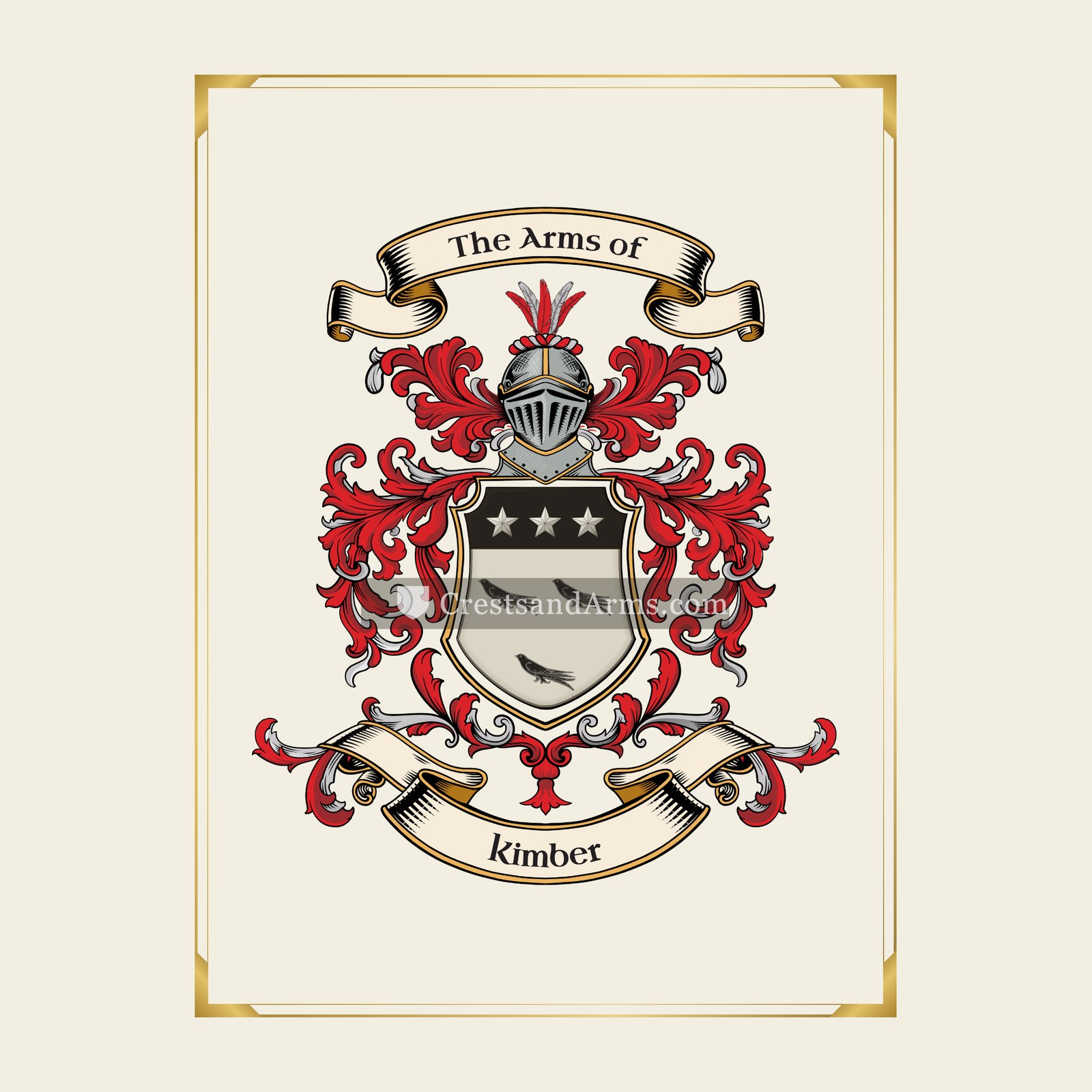 With gold border