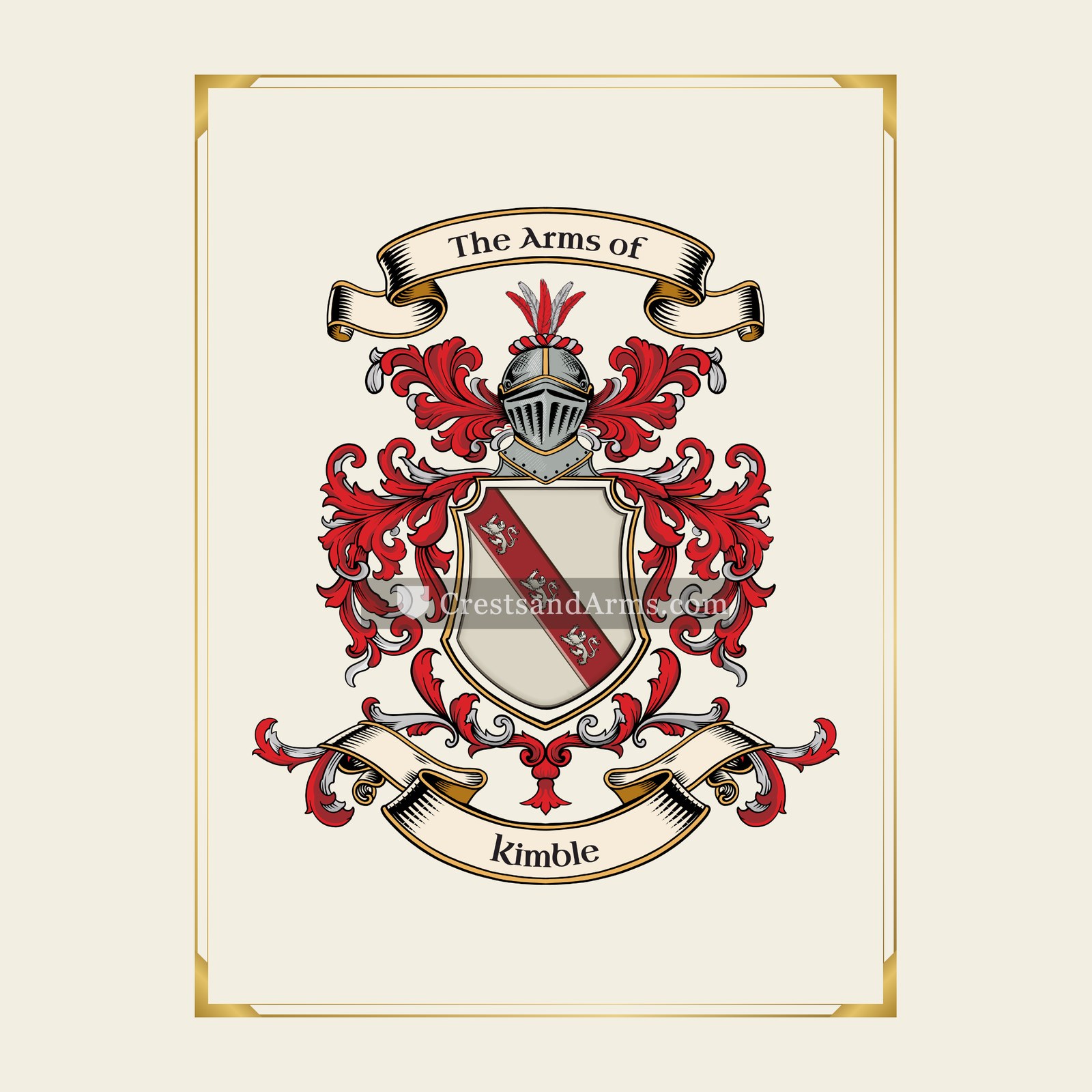 With gold border