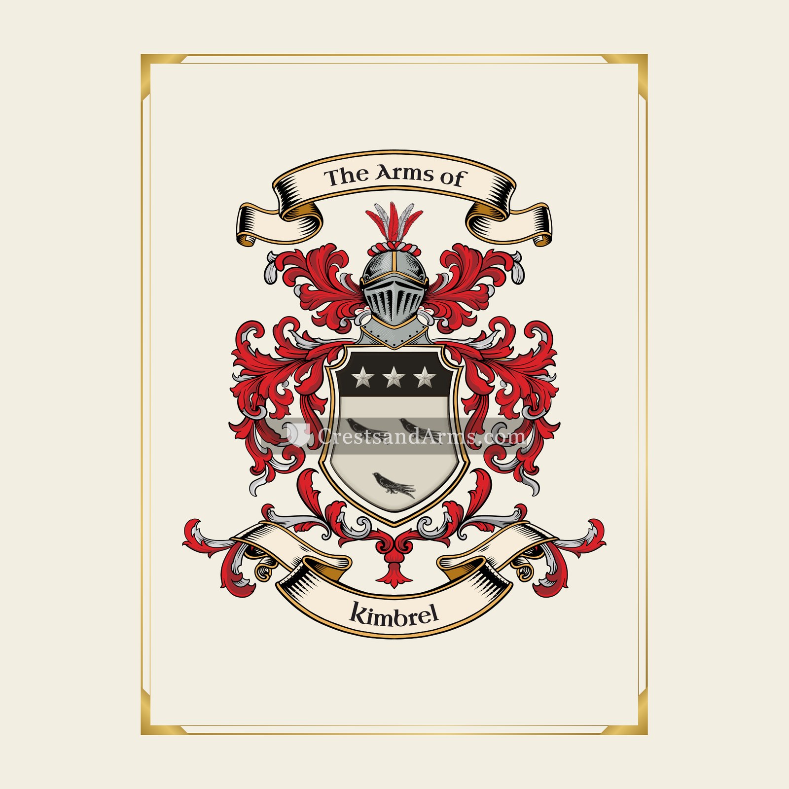 With gold border
