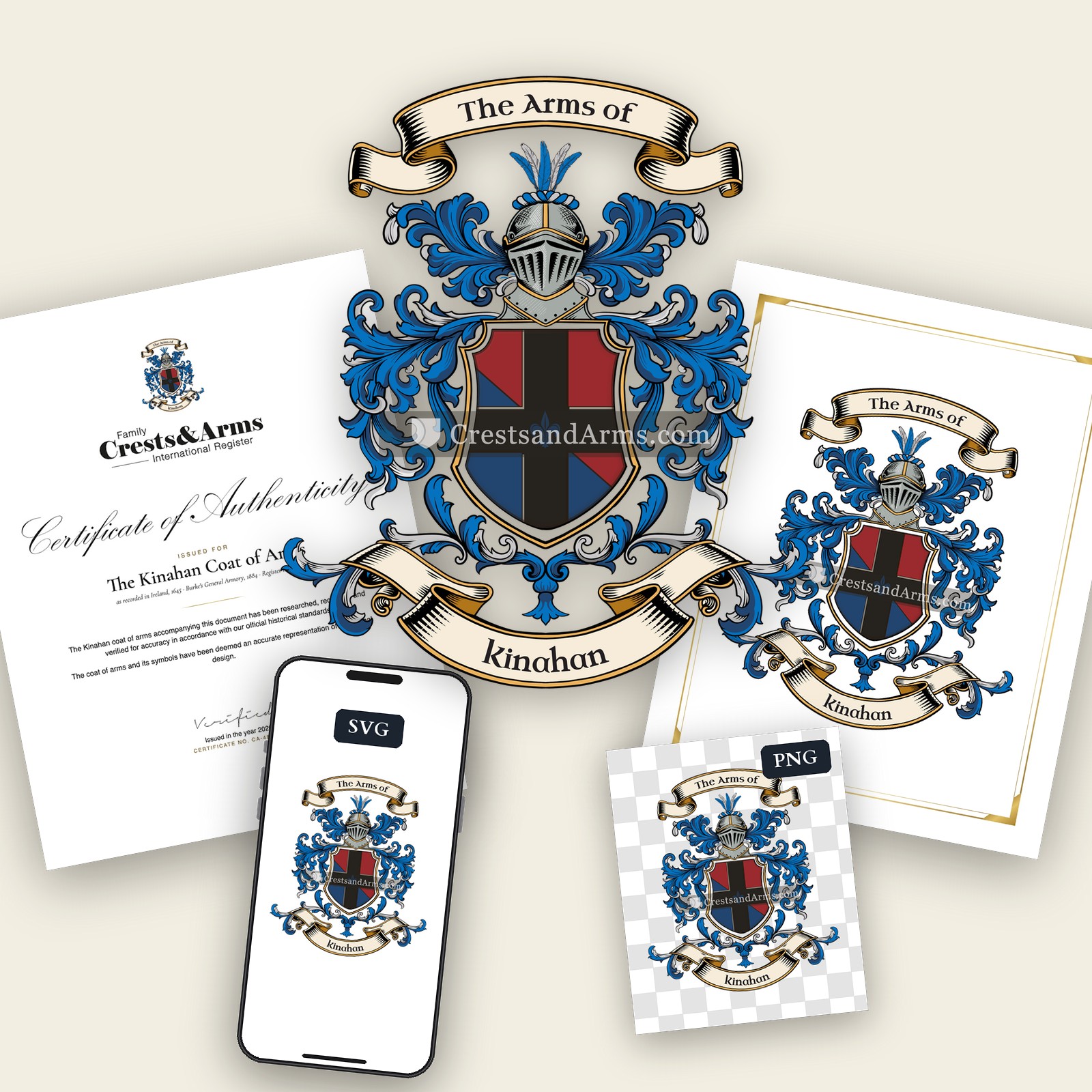 The Kinahan arms on the coat of arms — digital pack