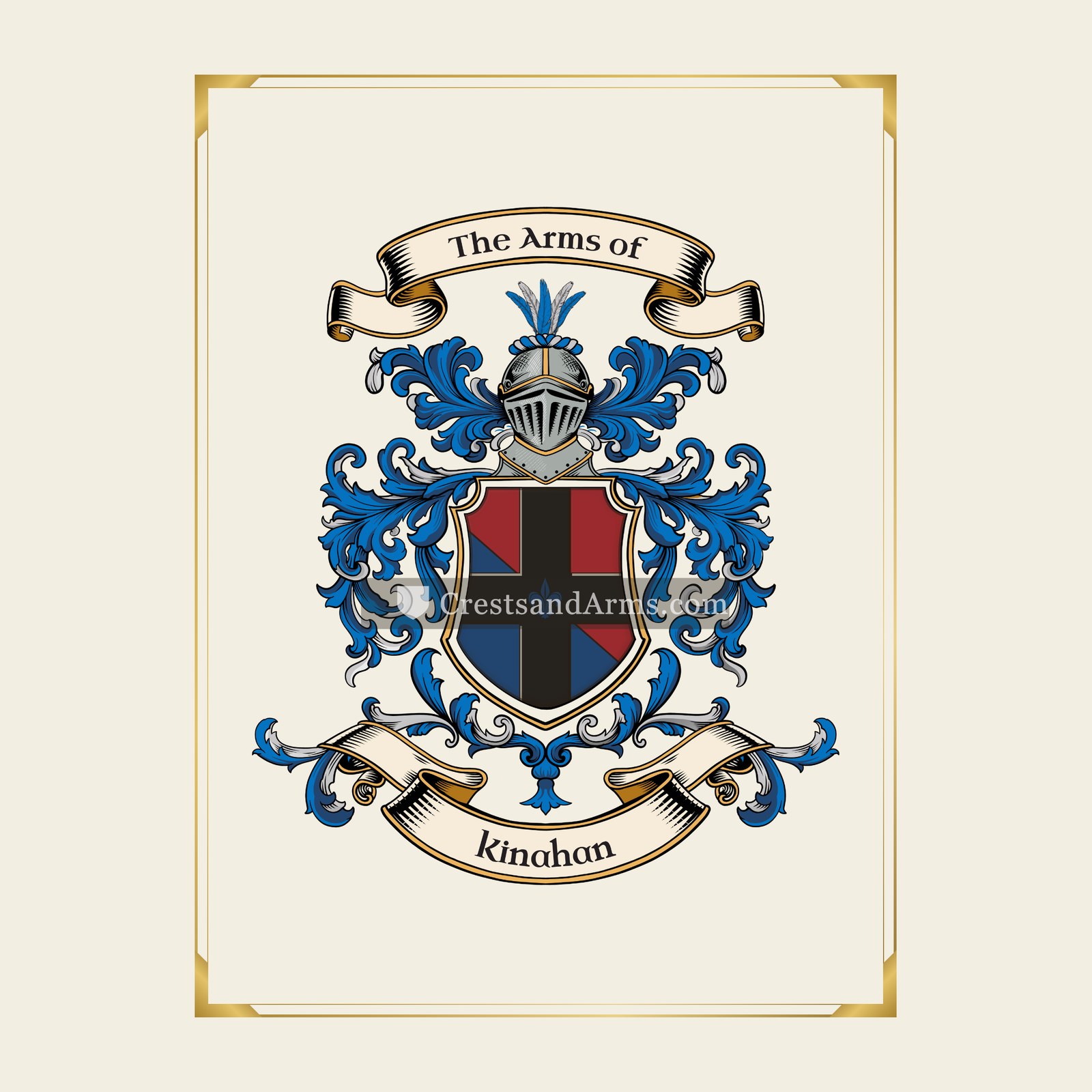 With gold border