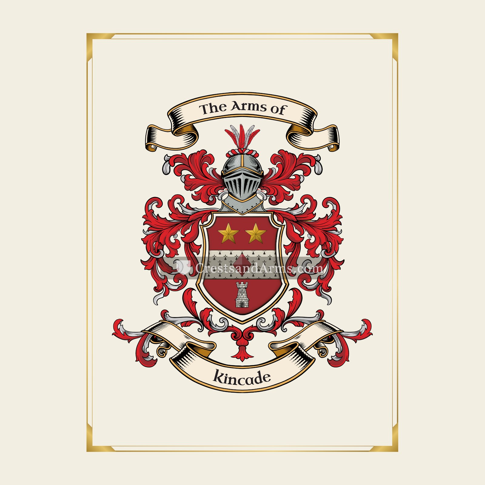 With gold border