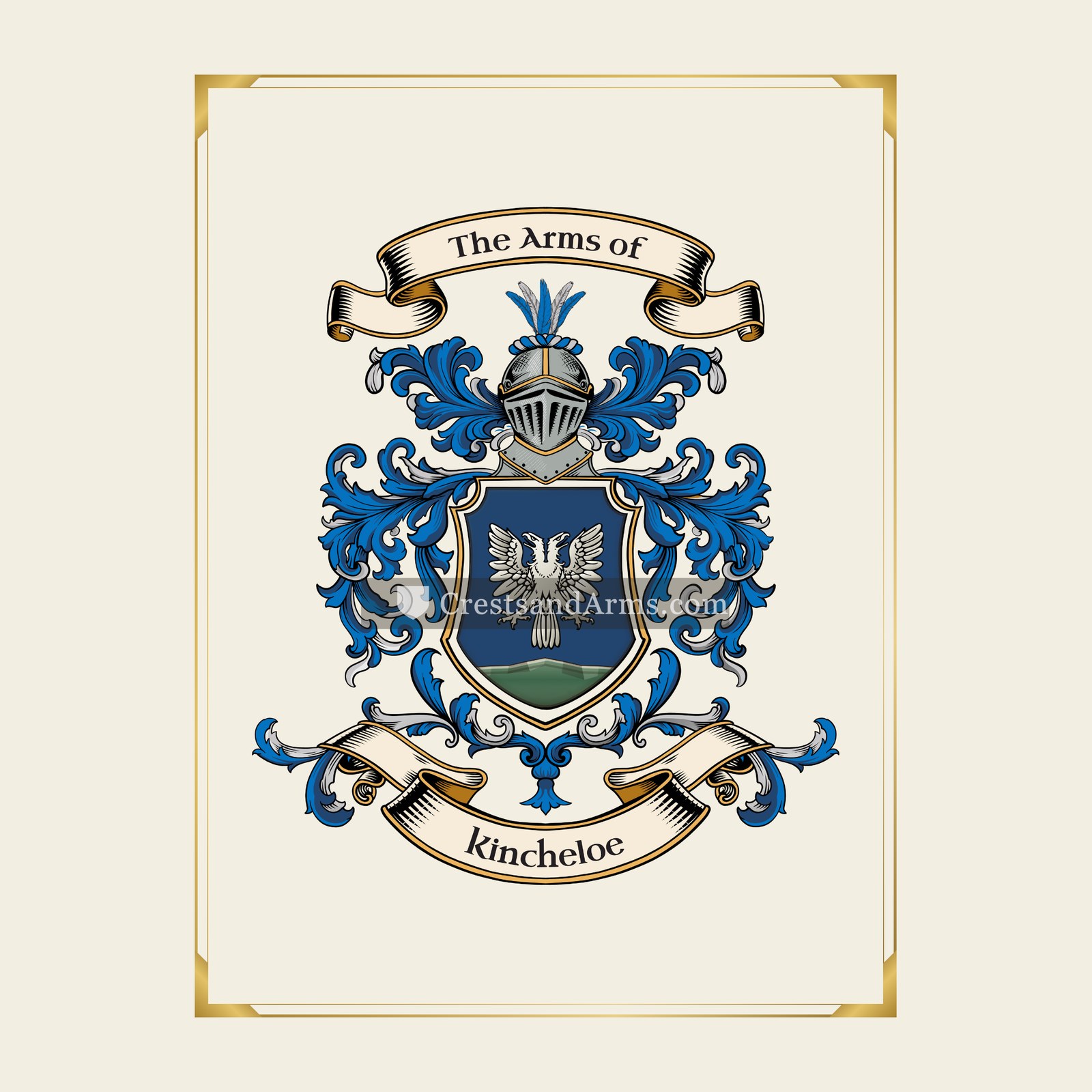 With gold border