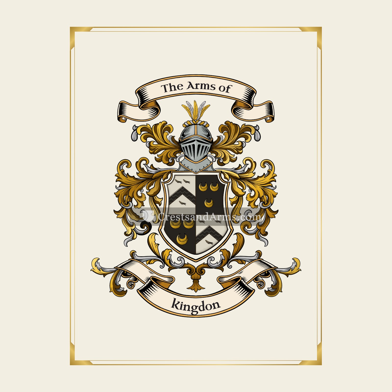 With gold border