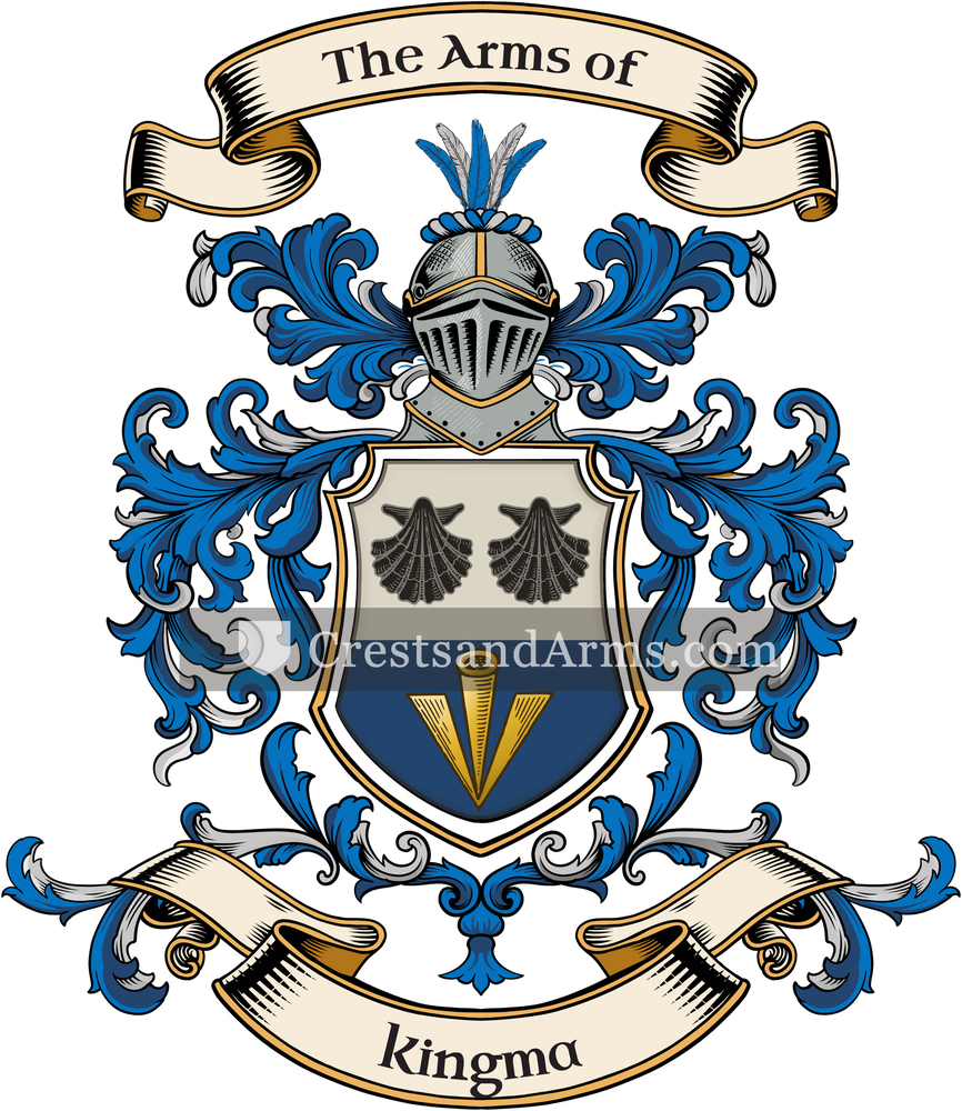 The Kingma coat of arms, drawn from the recorded blazon