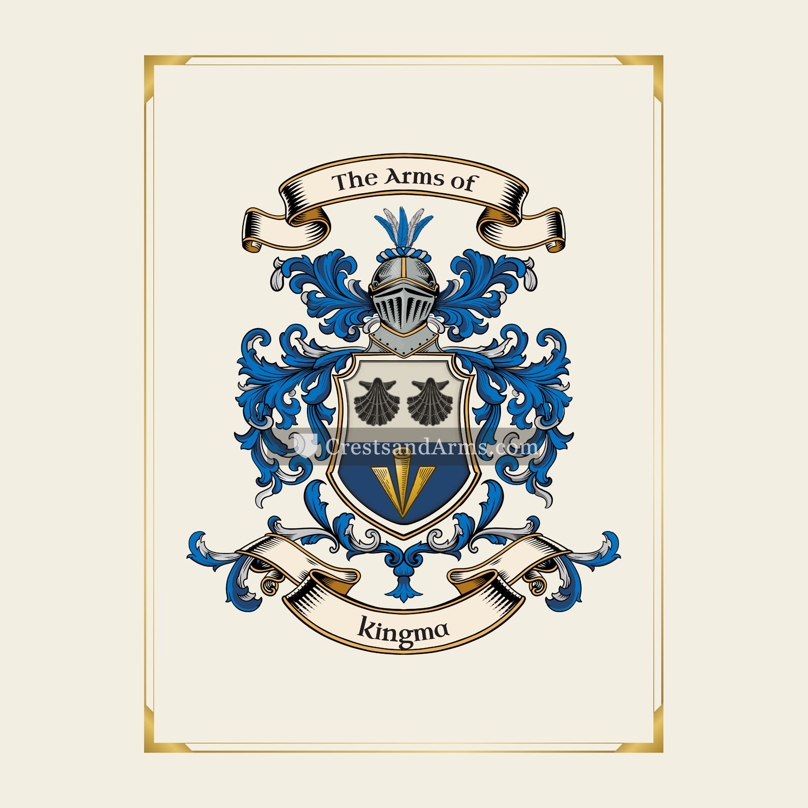With gold border