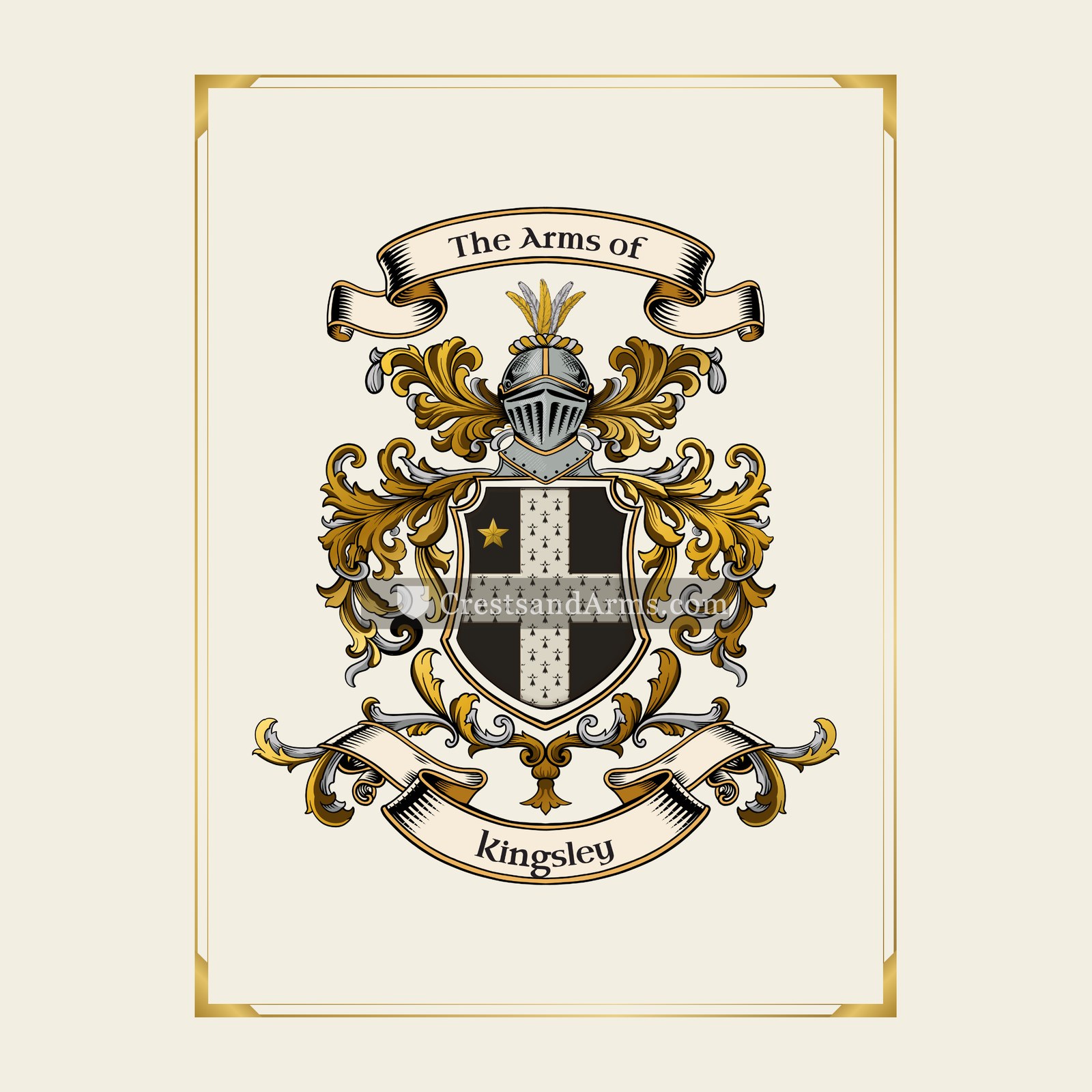With gold border