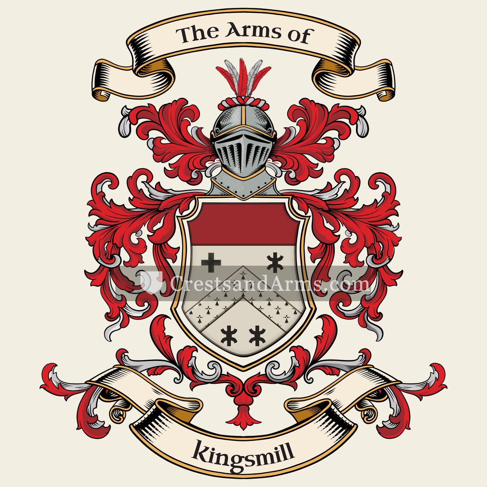 The Kingsmill coat of arms, drawn from the recorded blazon