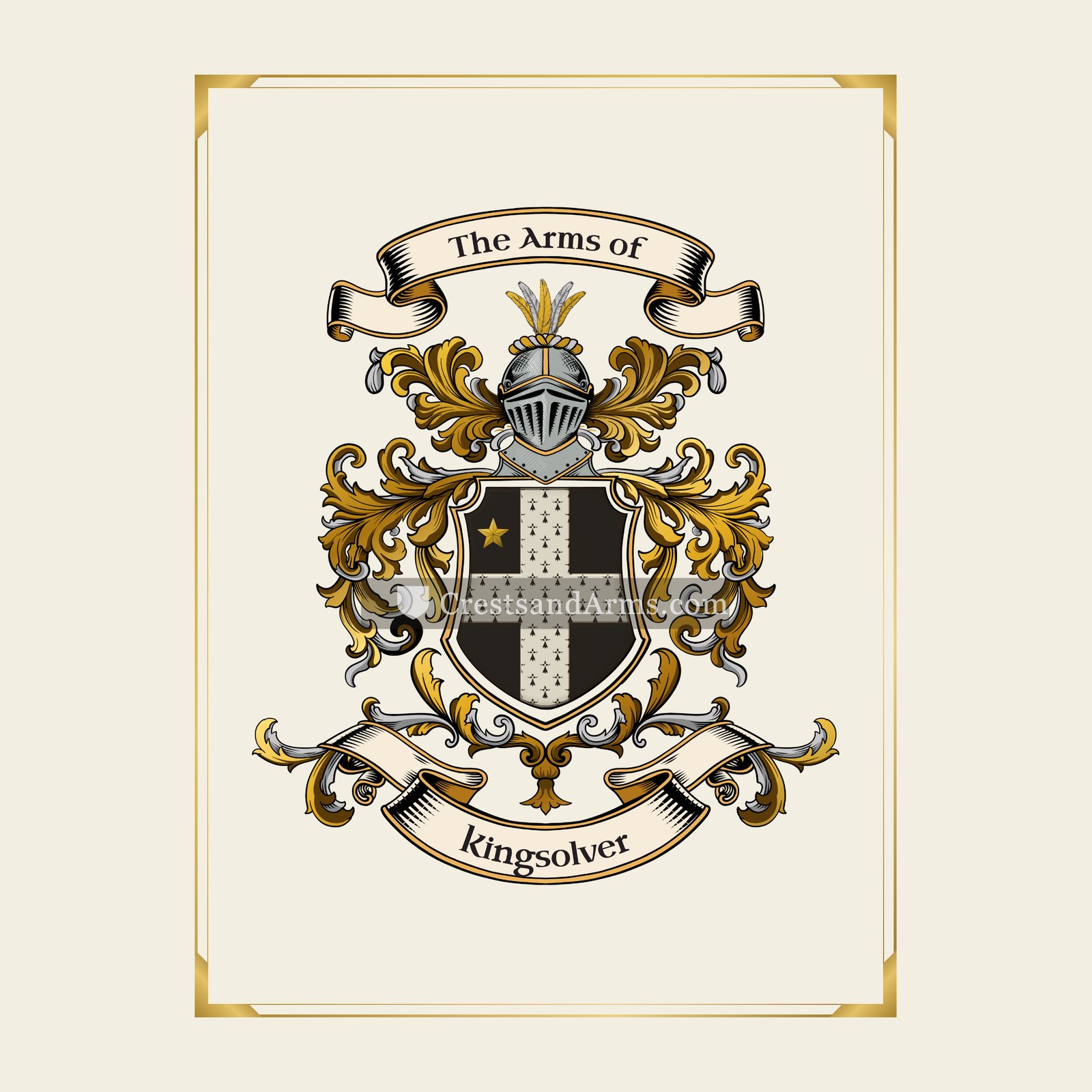 With gold border