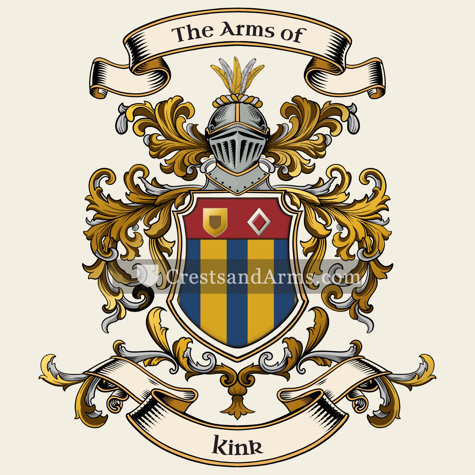 The Kink coat of arms, drawn from the recorded blazon