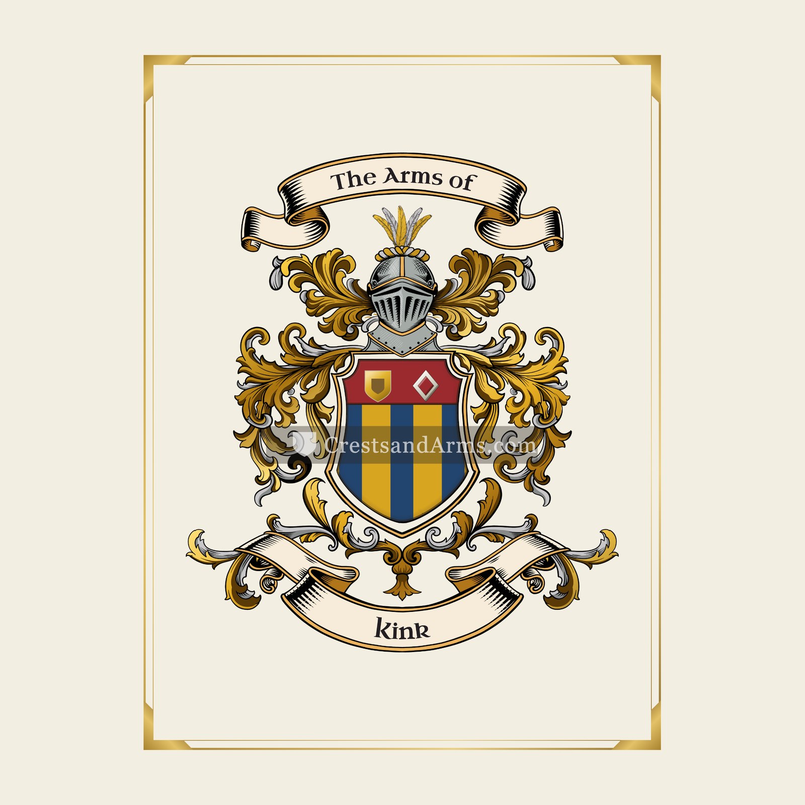 With gold border