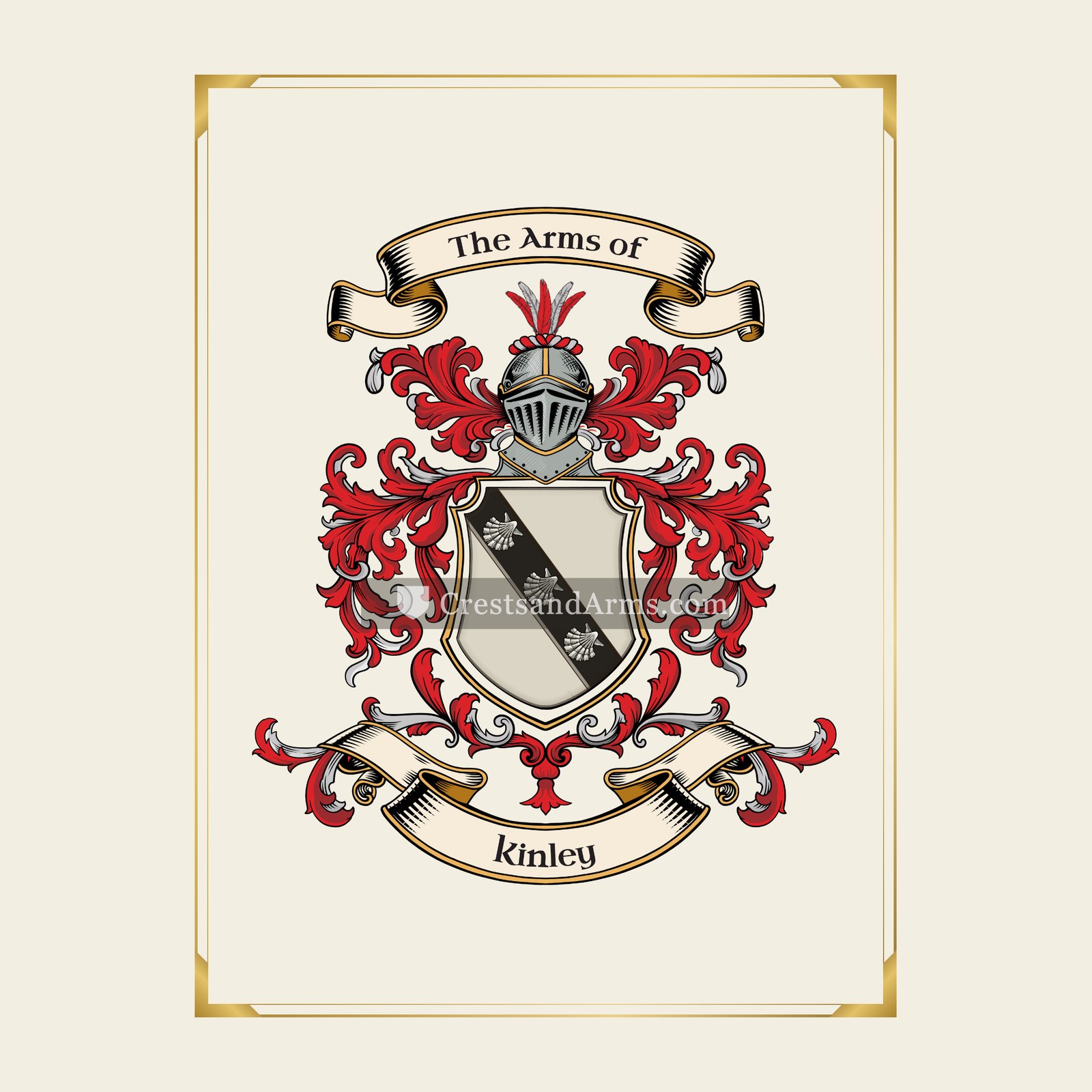 With gold border