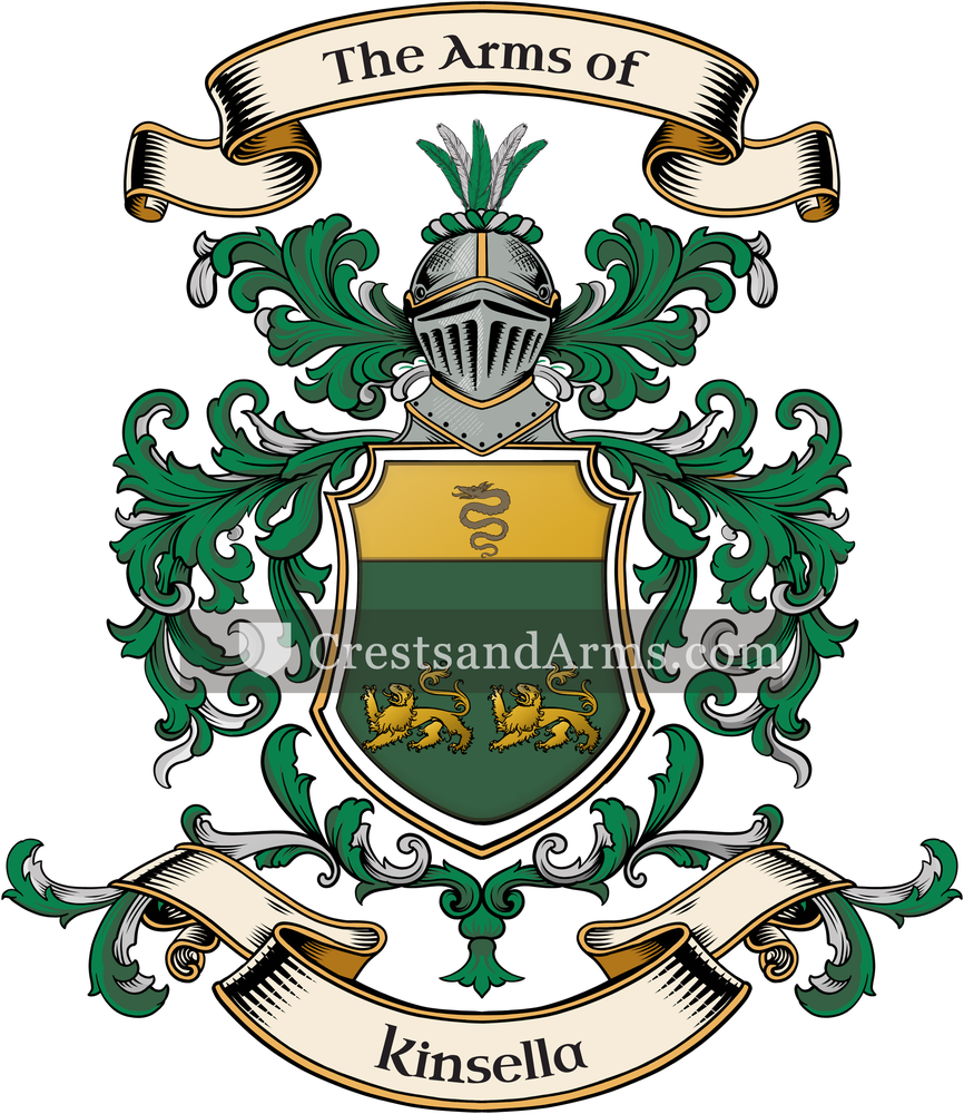 The Kinsella coat of arms, drawn from the recorded blazon