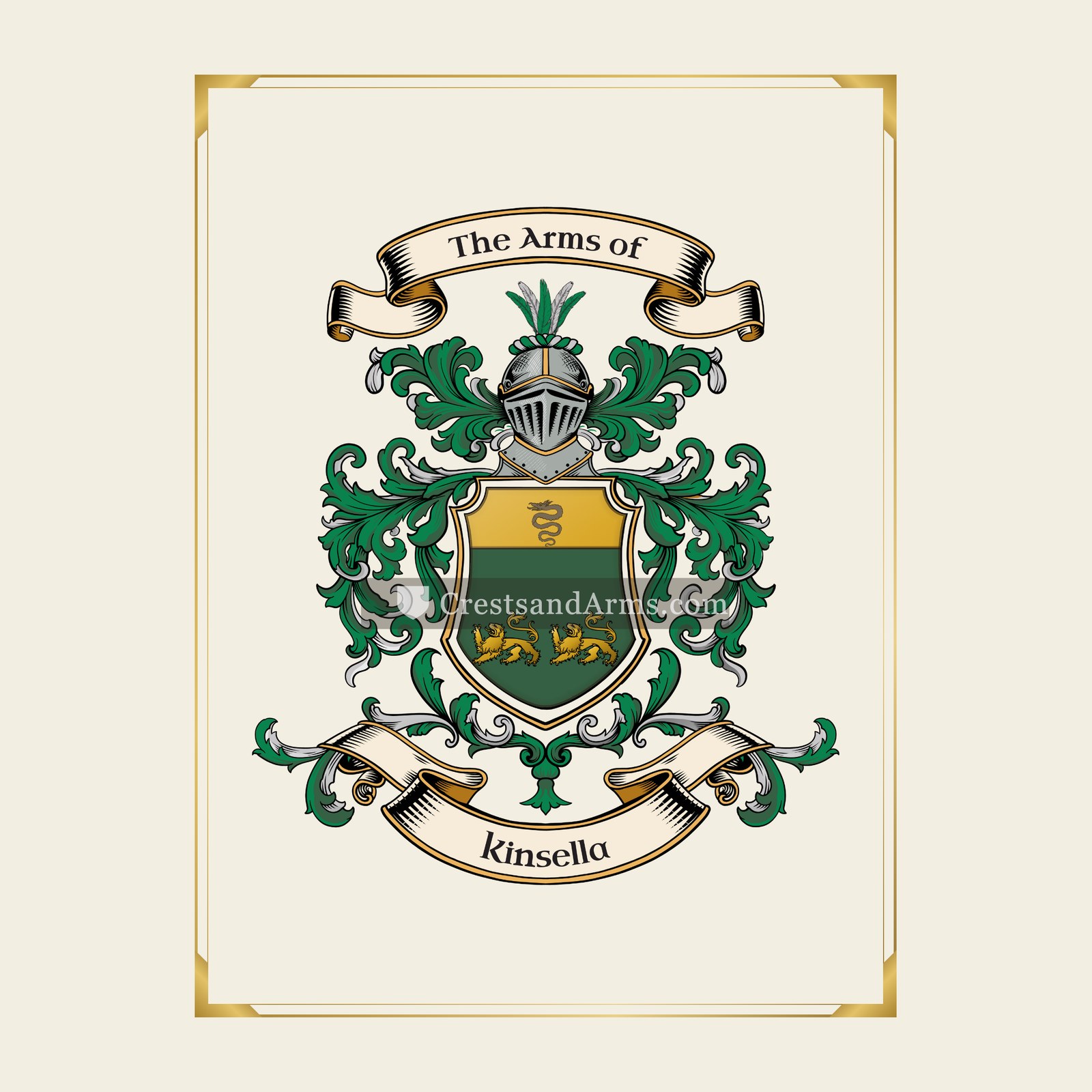With gold border