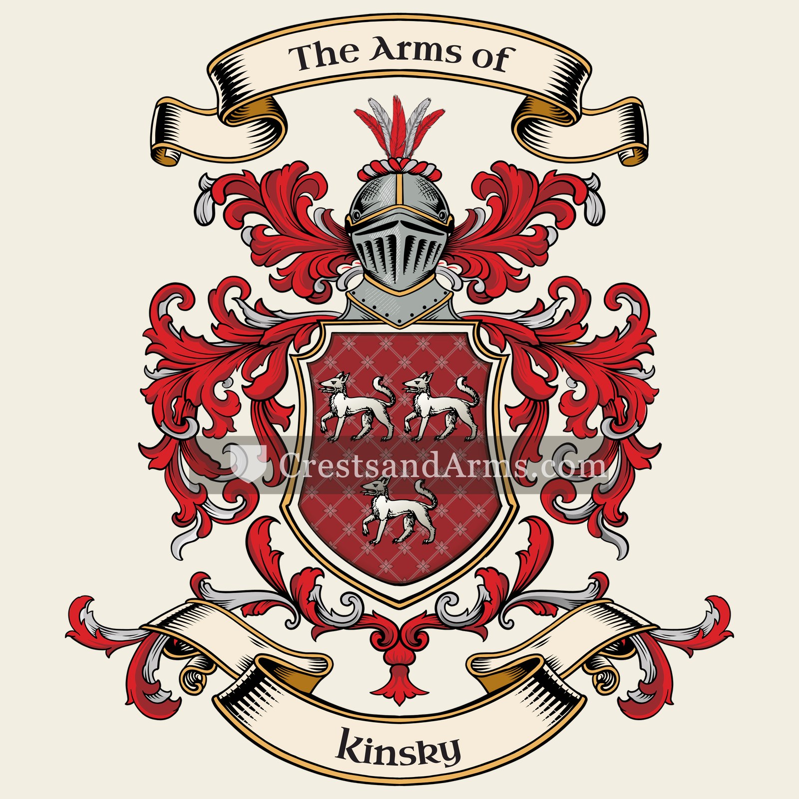 The Kinsky coat of arms, drawn from the recorded blazon