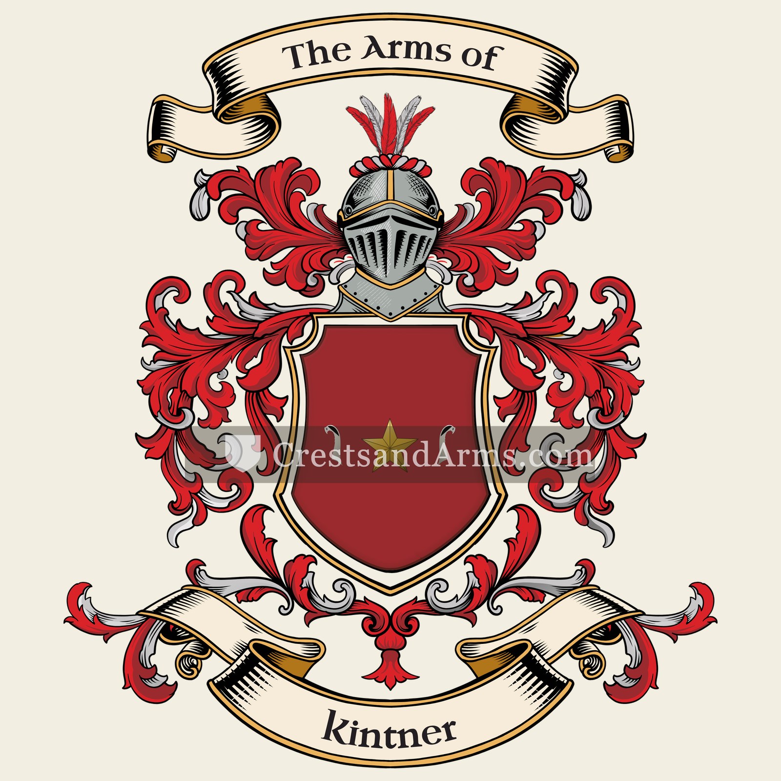 The Kintner coat of arms, drawn from the recorded blazon