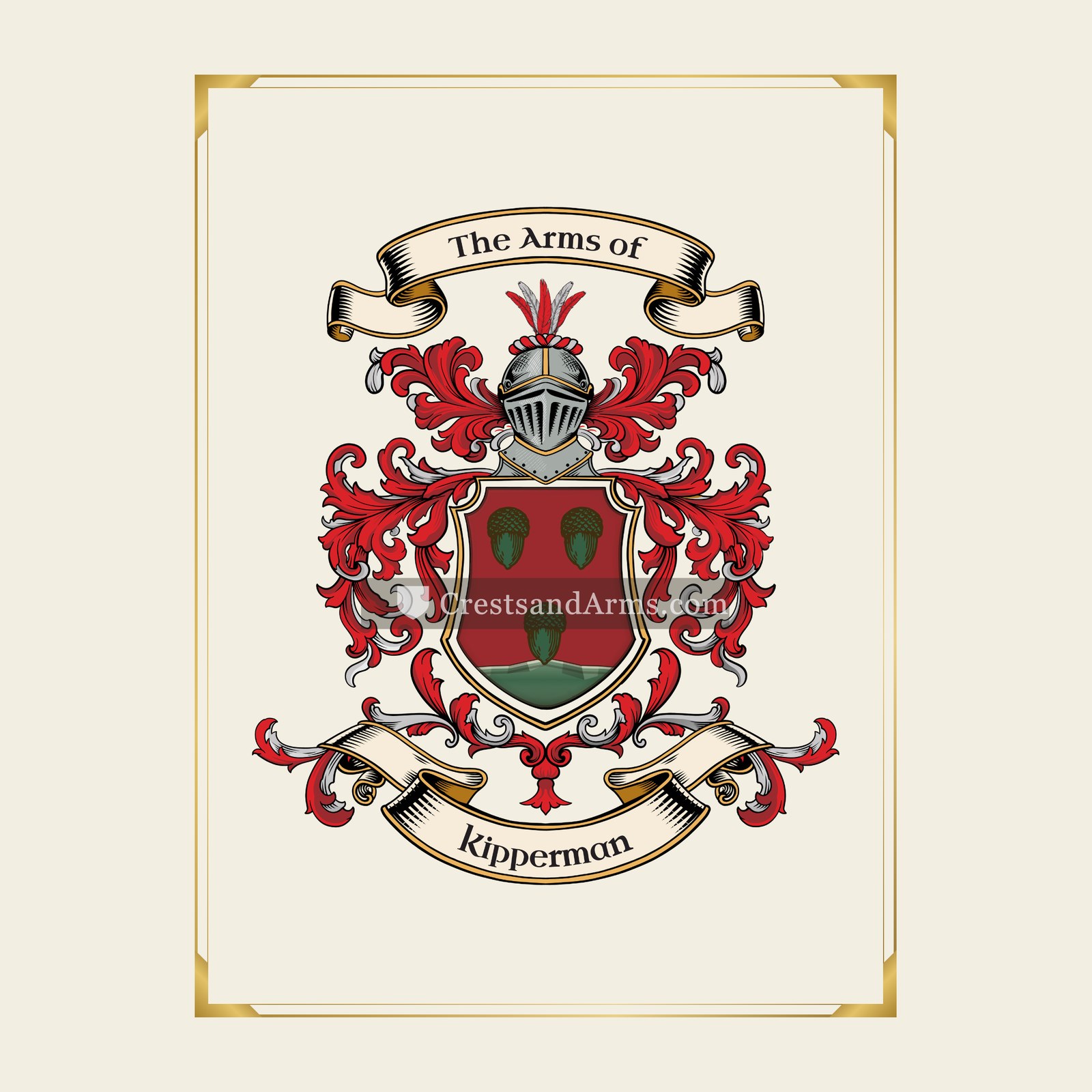 With gold border