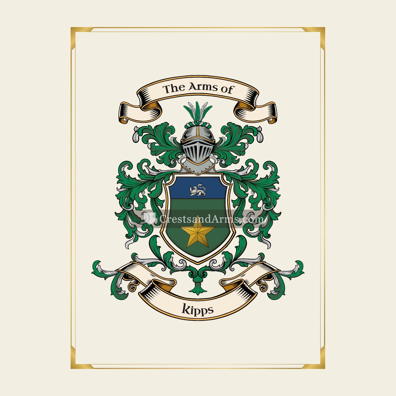 With gold border