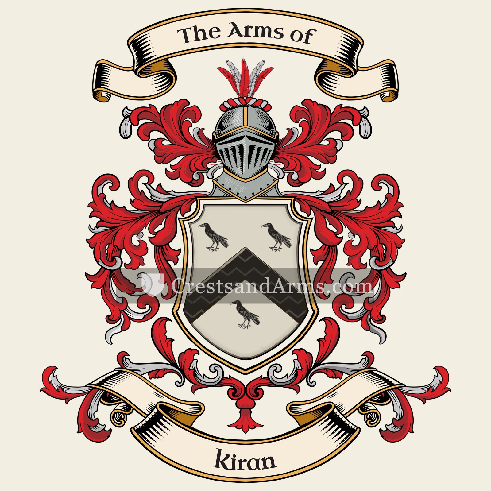 The Kiran coat of arms, drawn from the recorded blazon