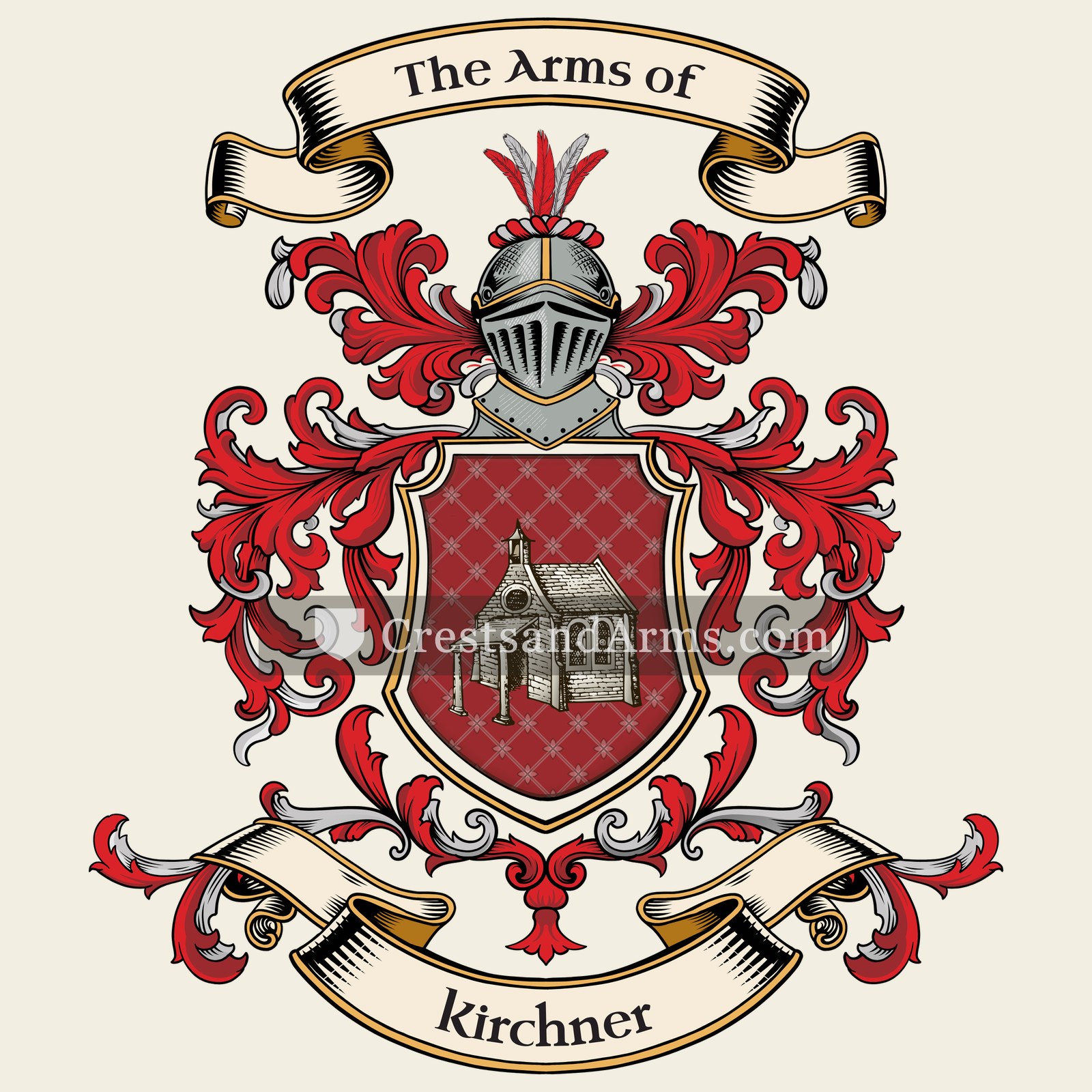 The Kirchner coat of arms, drawn from the recorded blazon