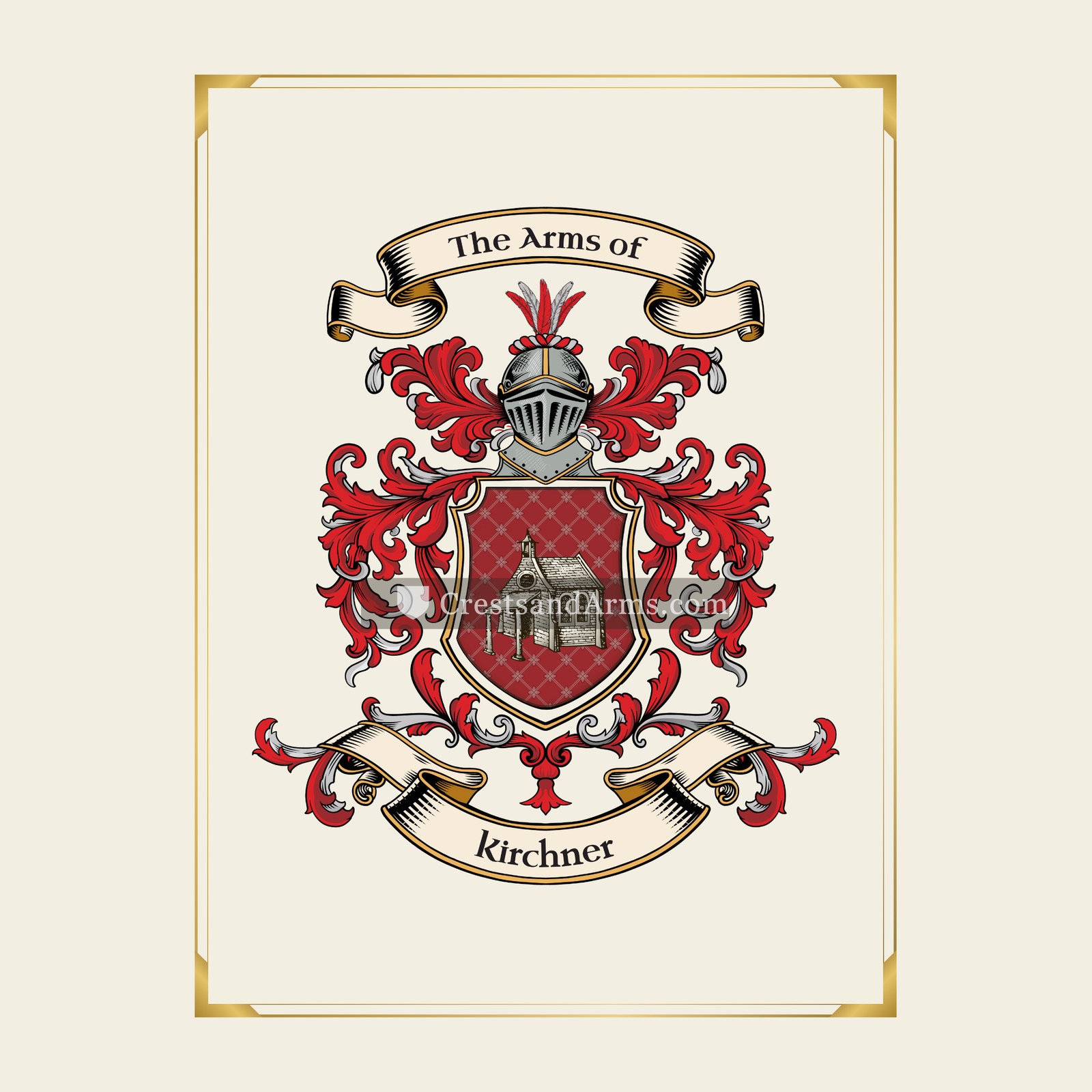 With gold border