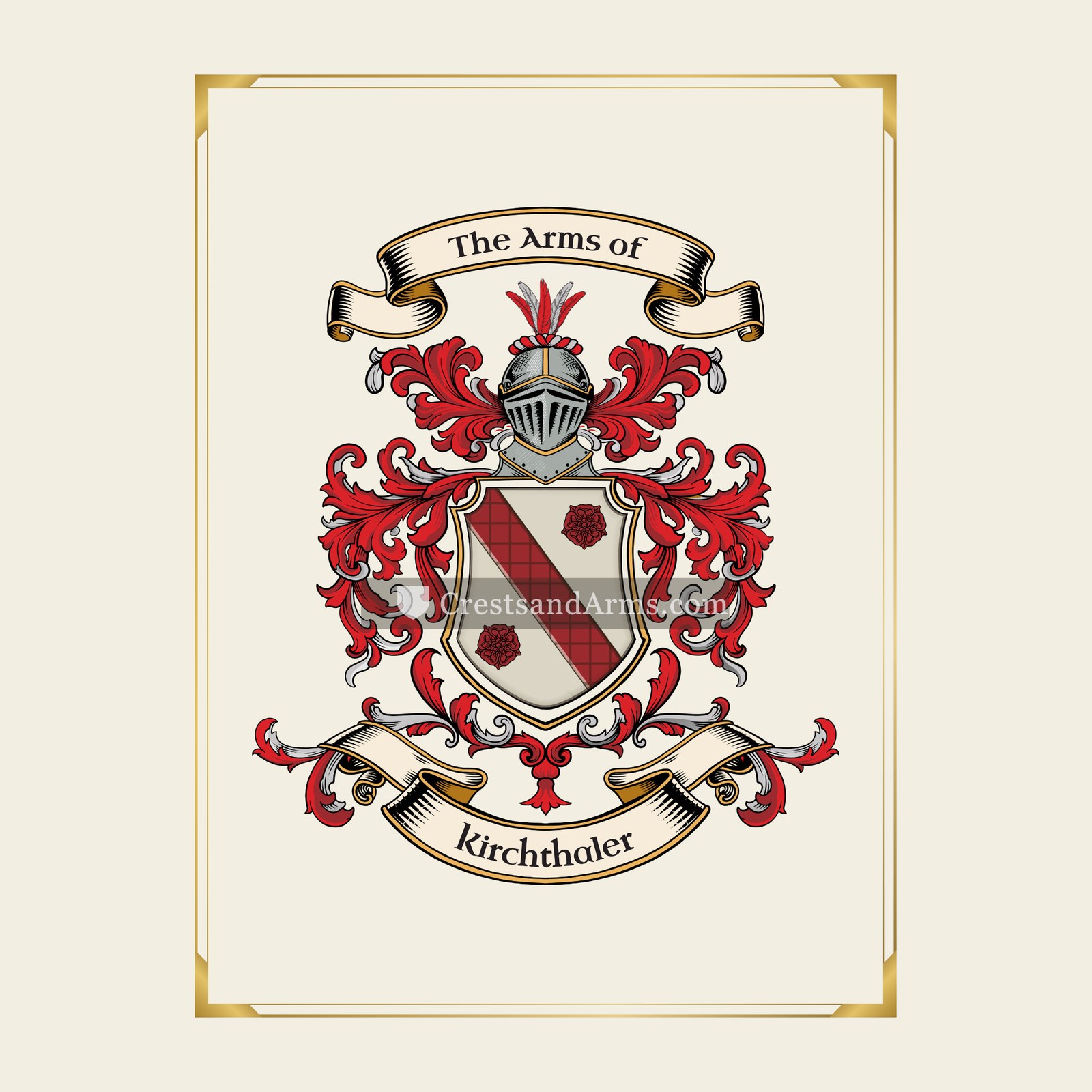 With gold border