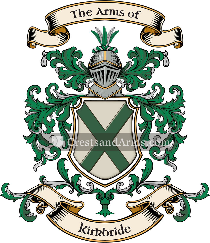 The Kirkbride coat of arms, drawn from the recorded blazon