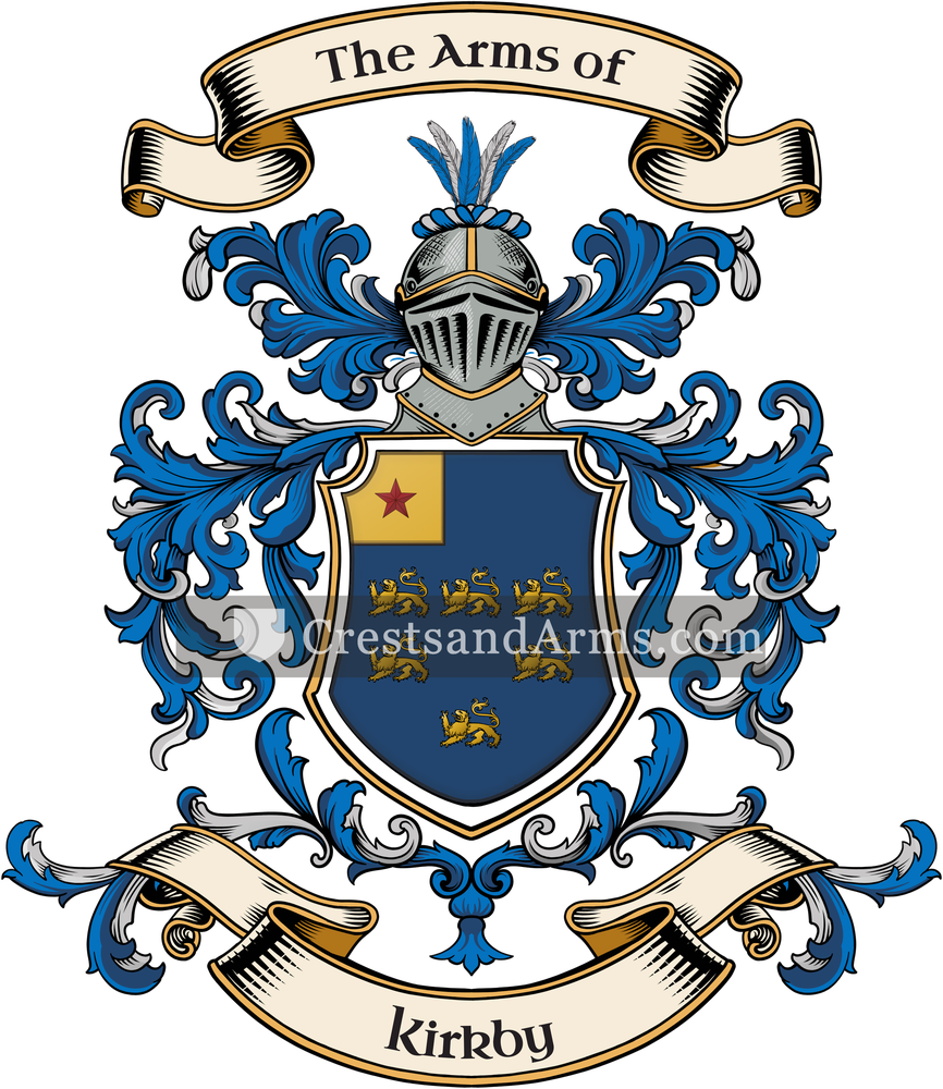 The Kirkby coat of arms, drawn from the recorded blazon