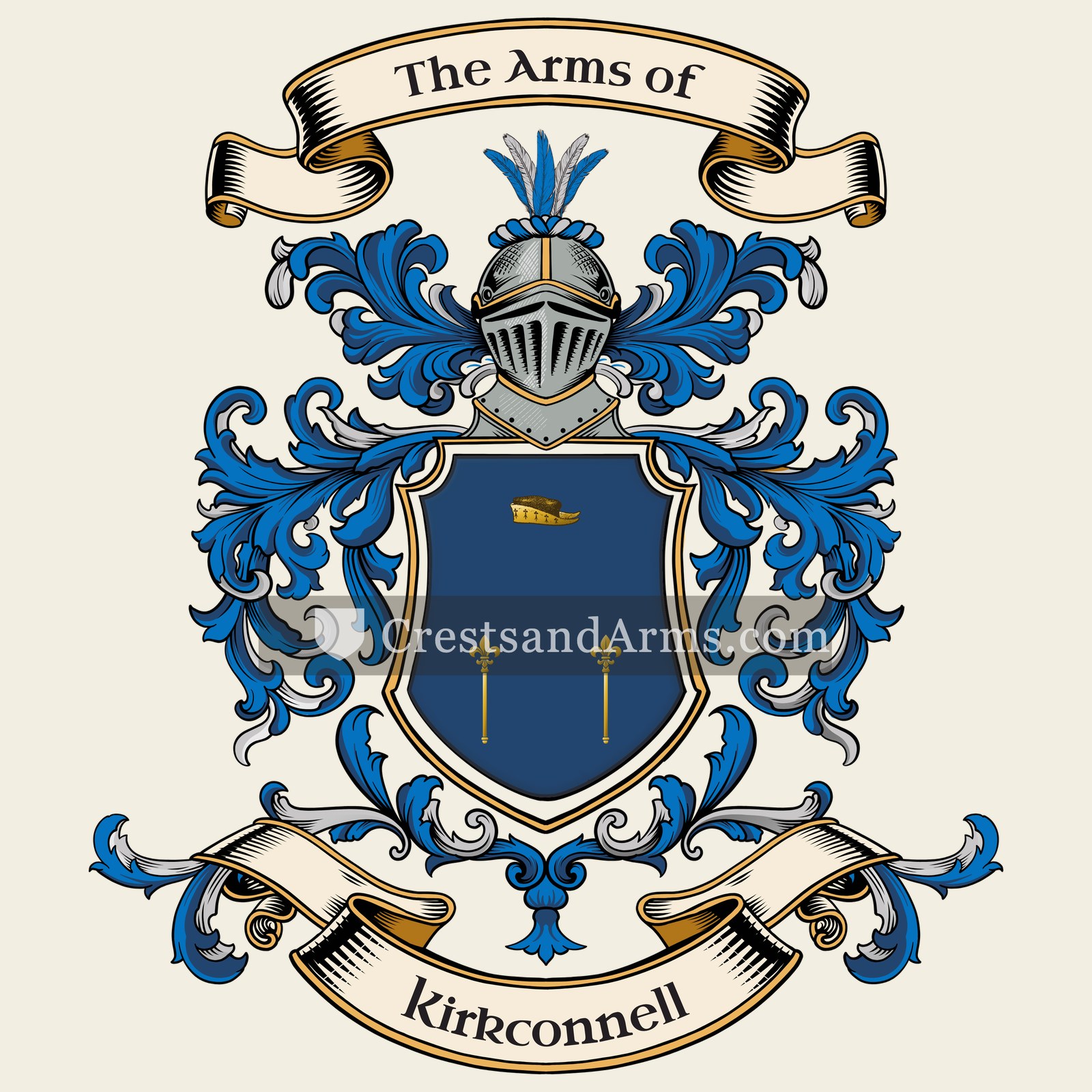 The Kirkconnell coat of arms, drawn from the recorded blazon